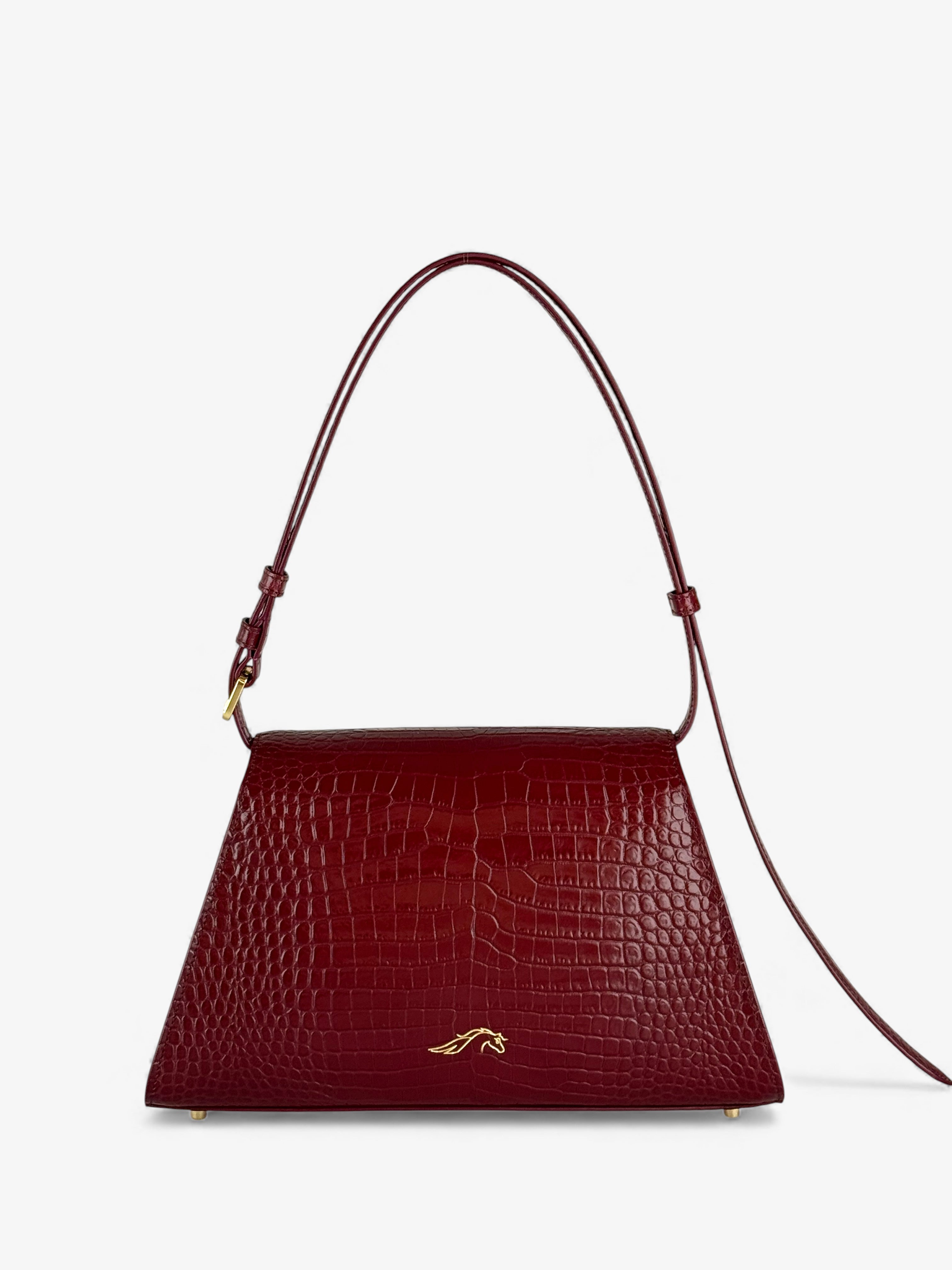 Borsa Ambra Croco Bordeaux