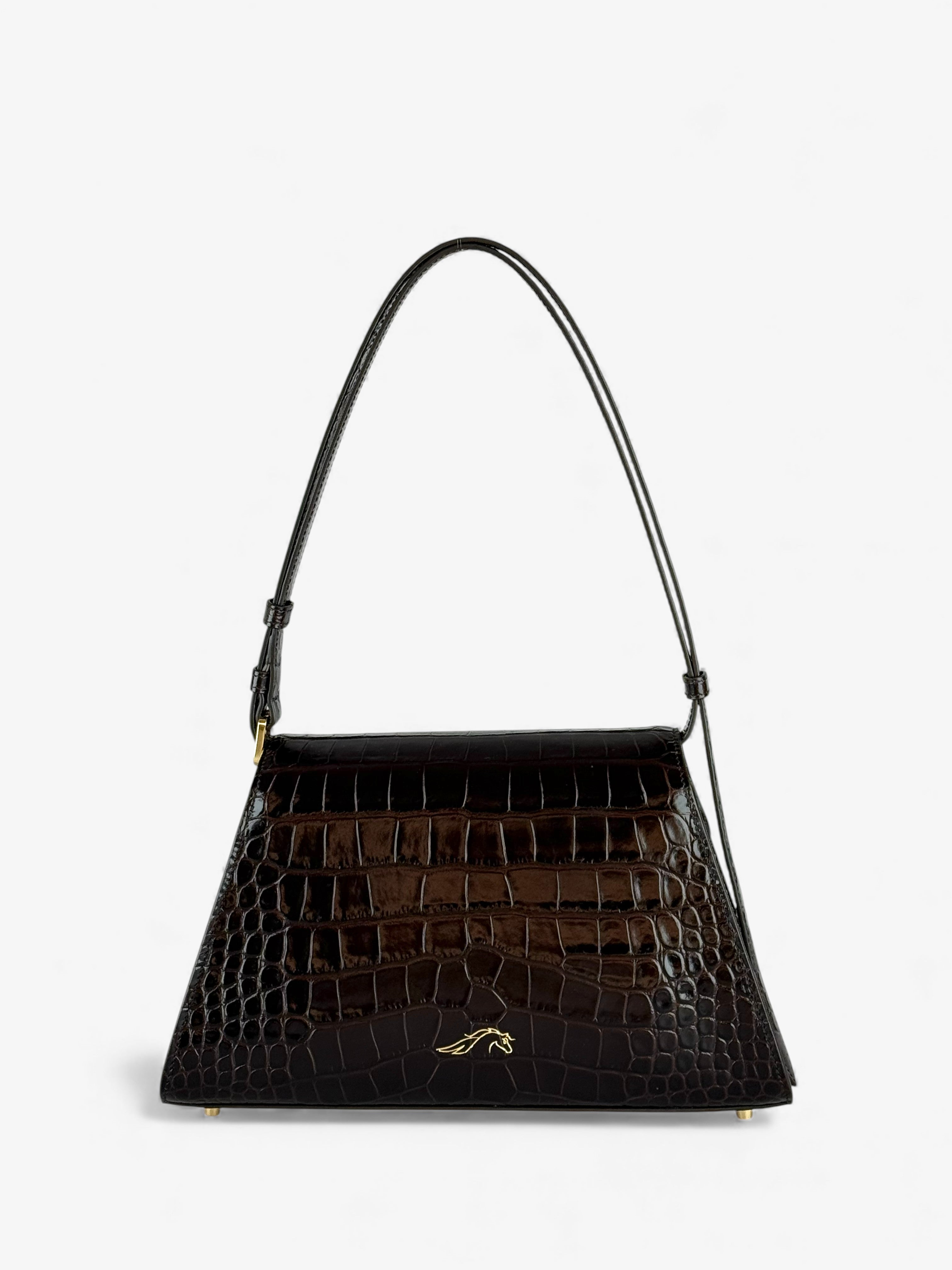 Borsa Ambra Croco Brown