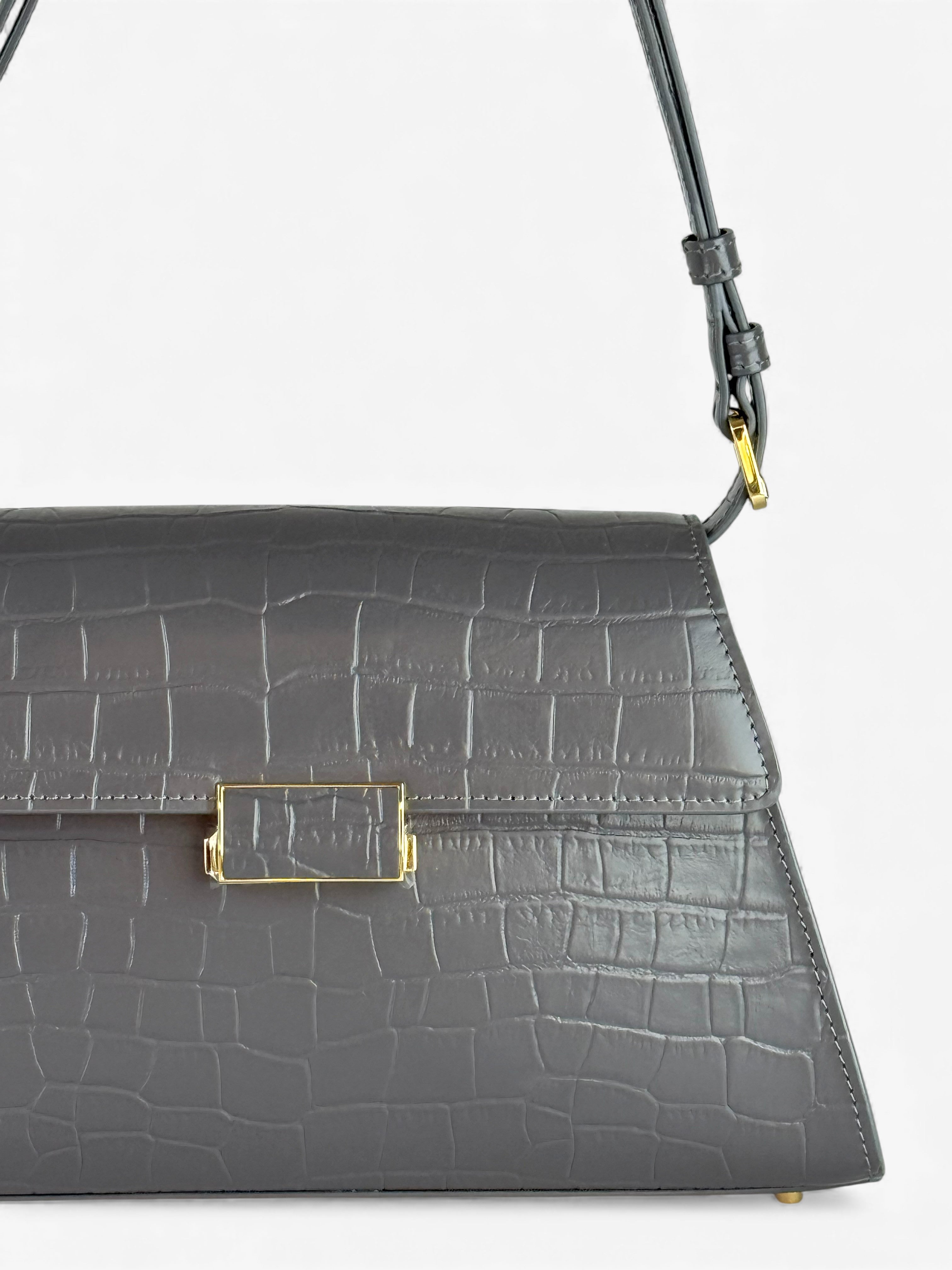 Borsa Ambra Croco Grey