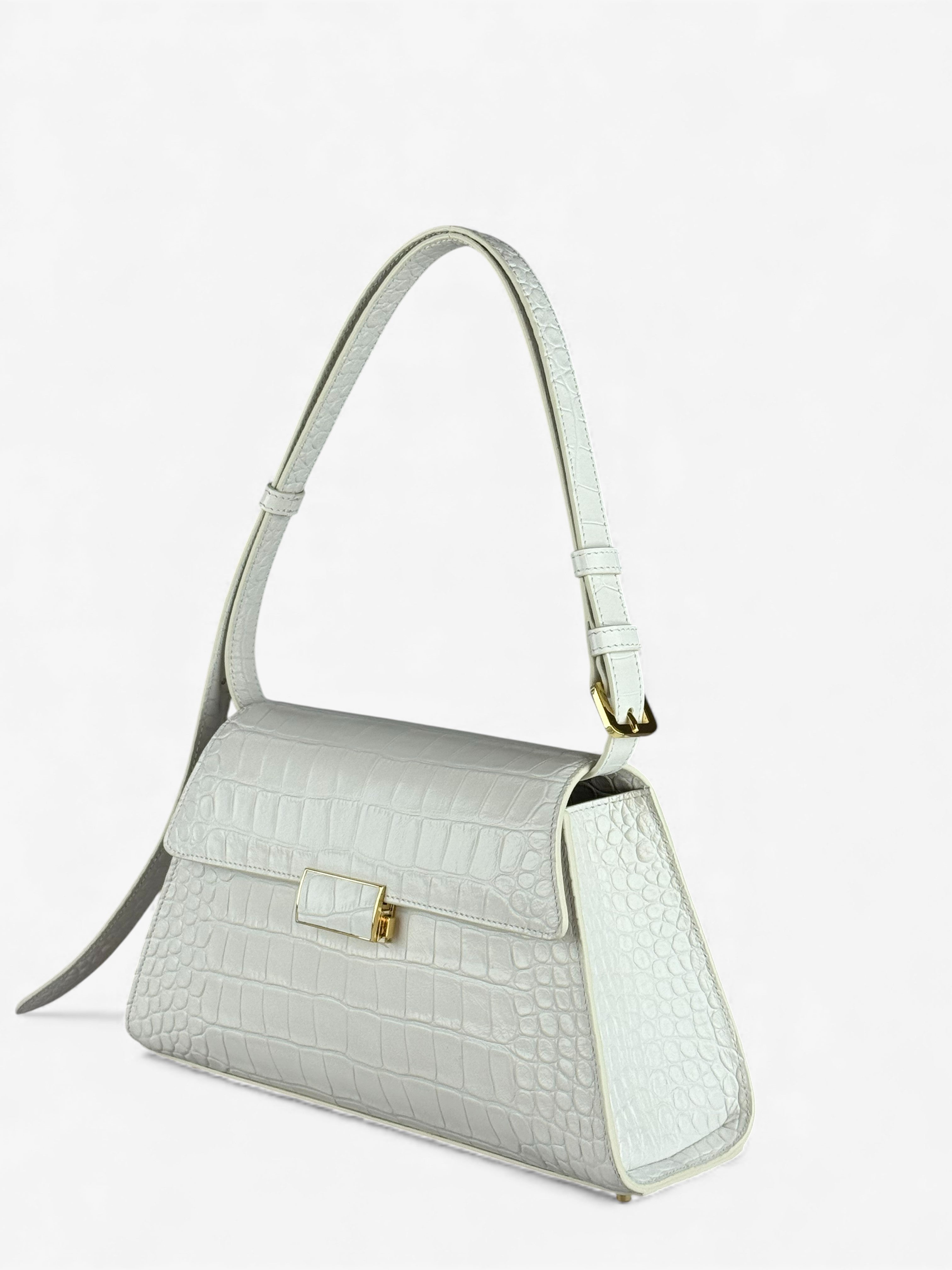 Geantă Ambra Croco White