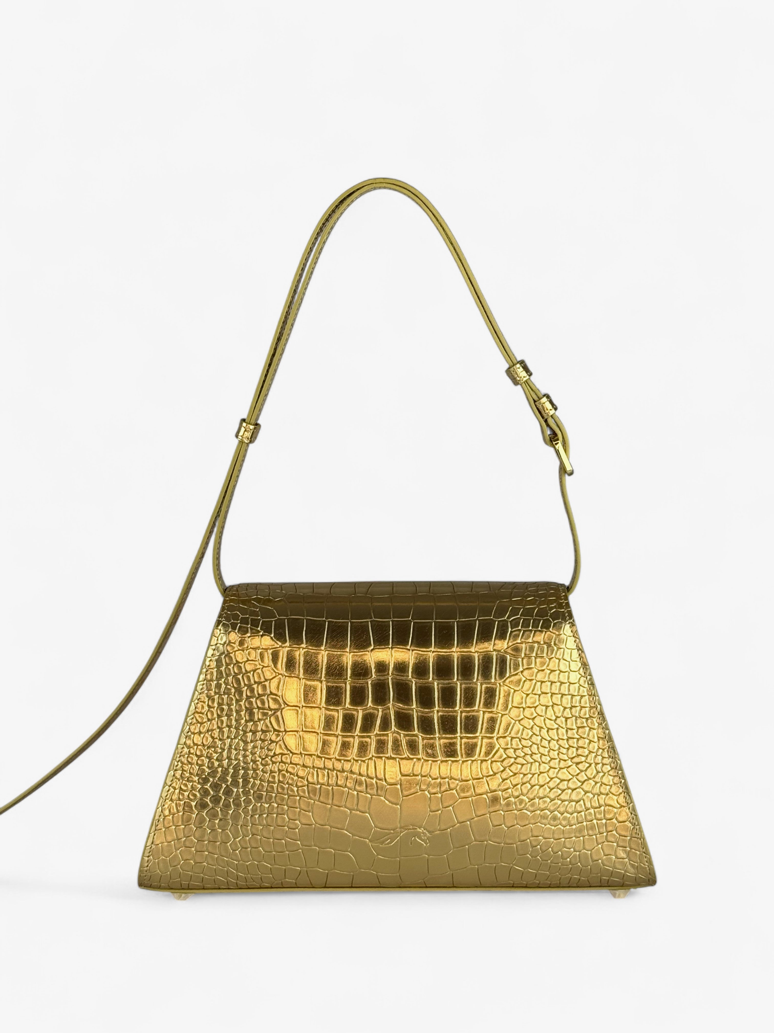 Ambra Croco Gold Bag