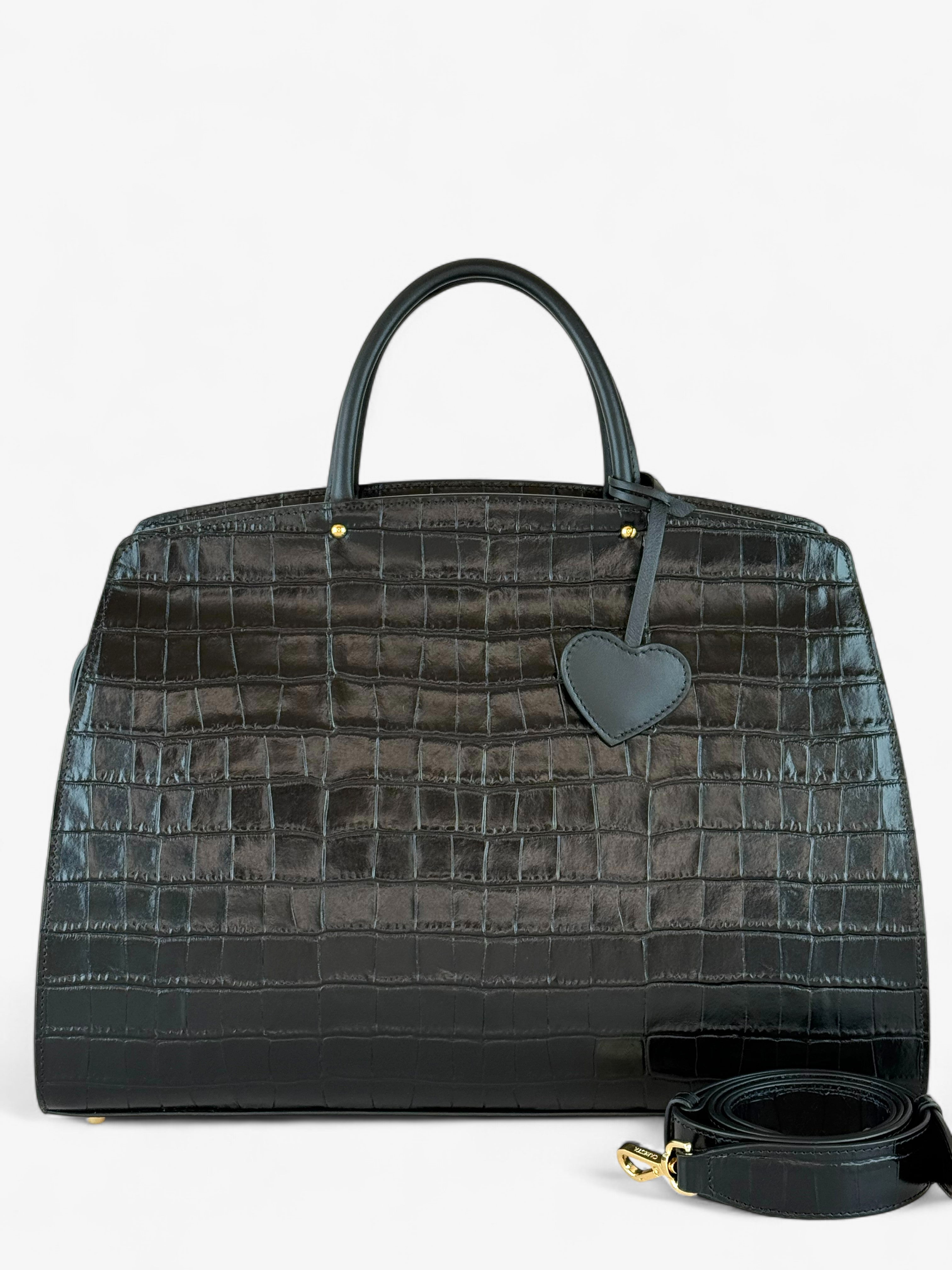 Borsa Ami L Croco Black