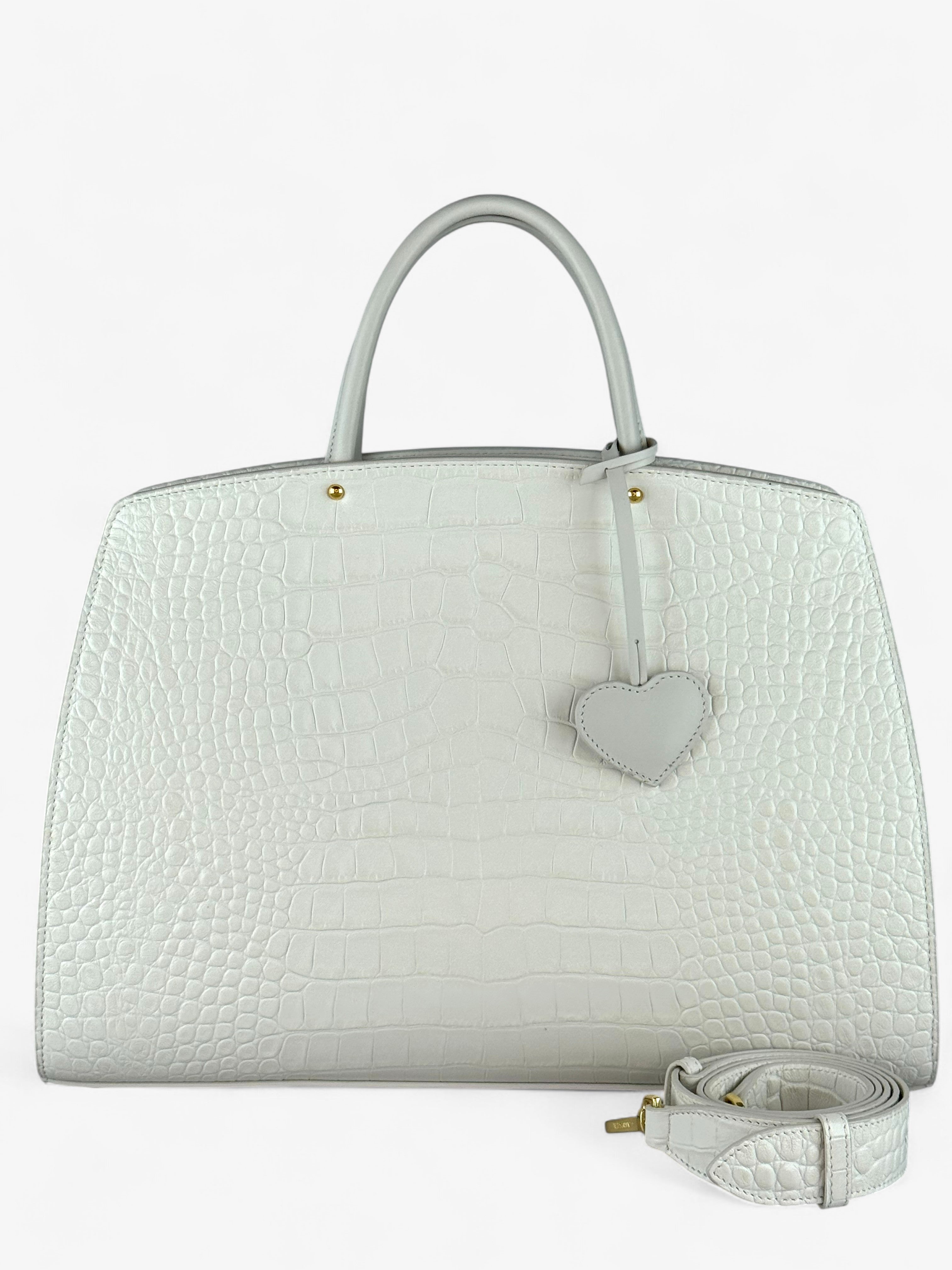 Borsa Ami L Croco White