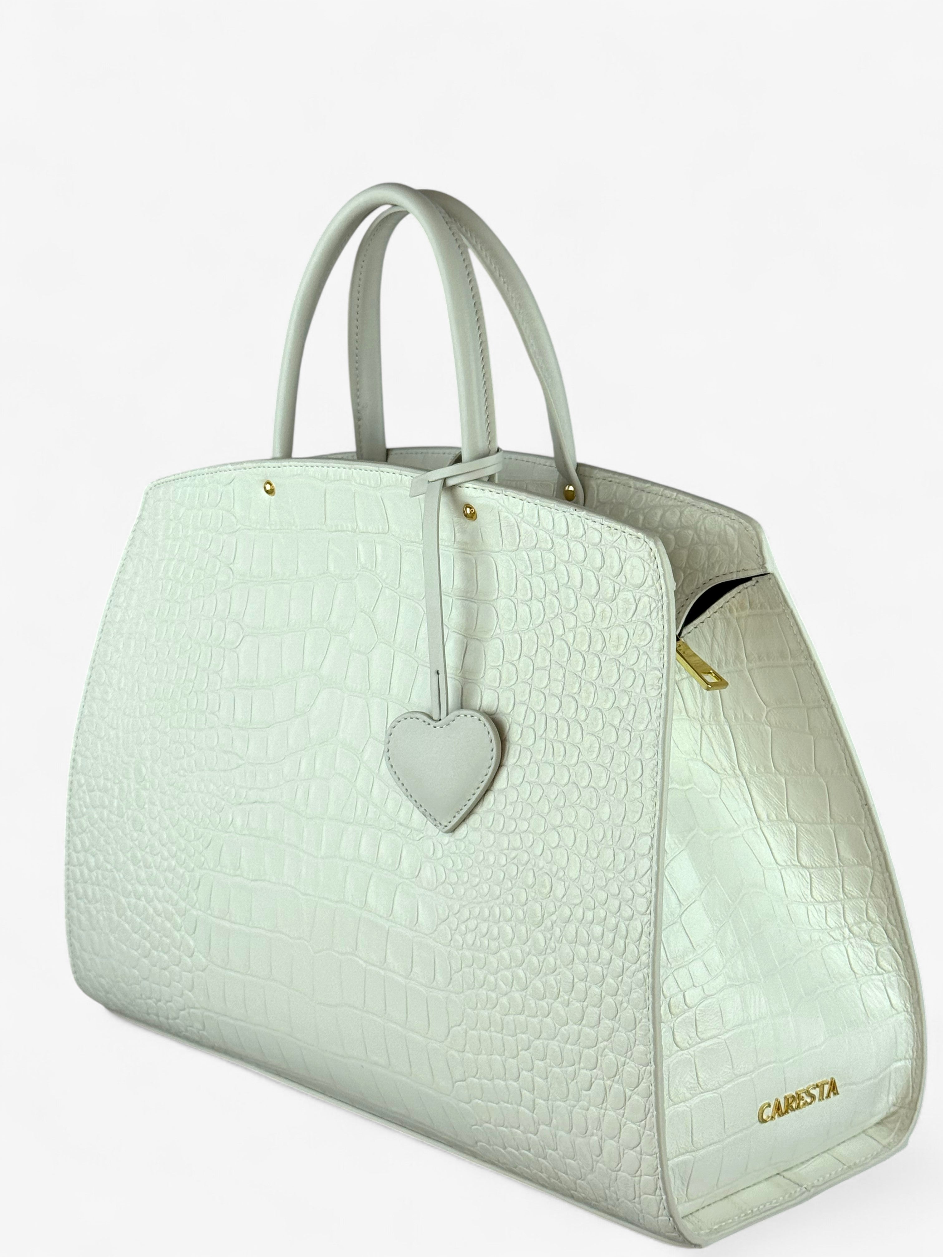 Borsa Ami L Croco White