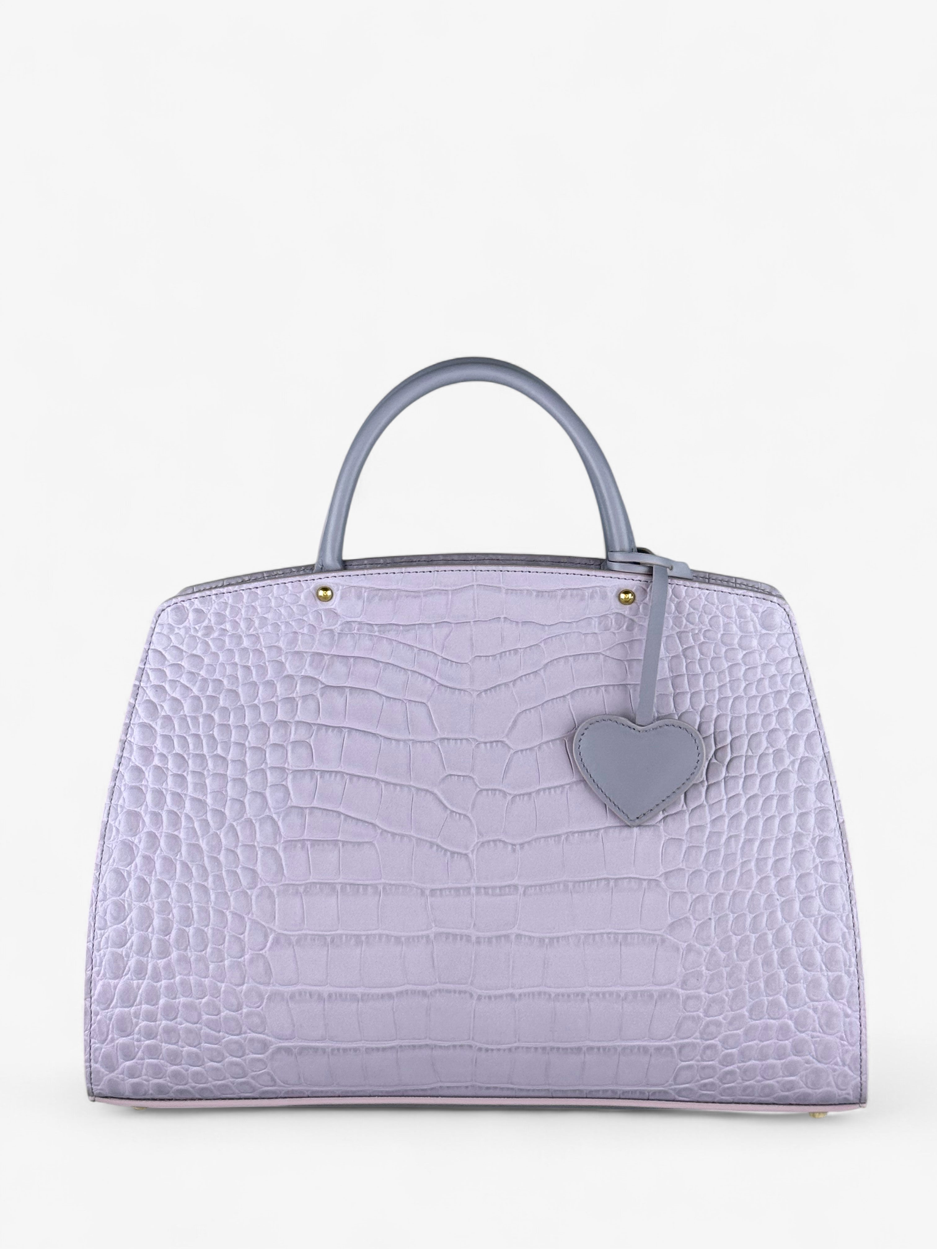 Borsa Ami M Croco Mauve