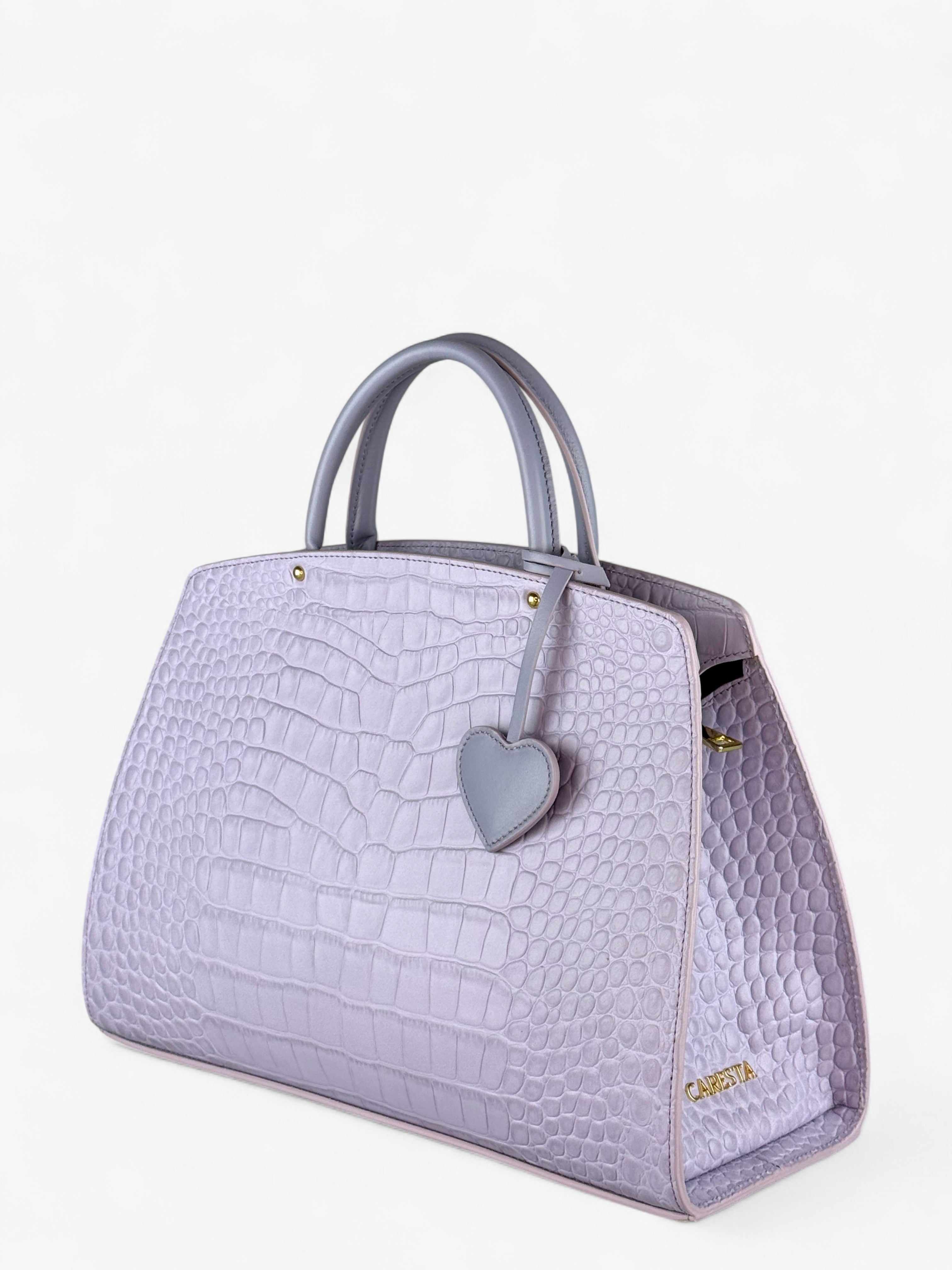 Borsa Ami M Croco Mauve
