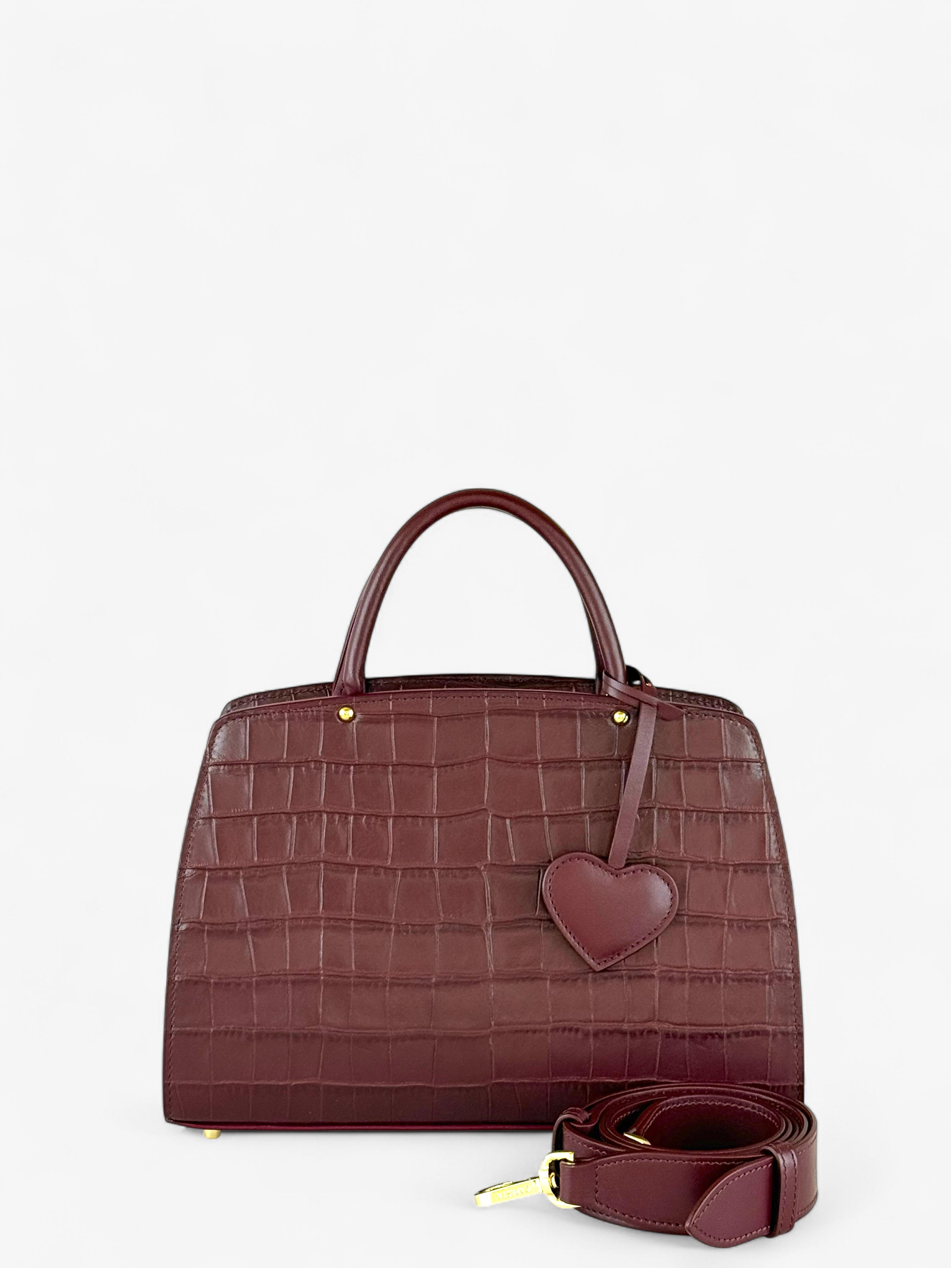 Borsa Ami S Croco Bordeaux