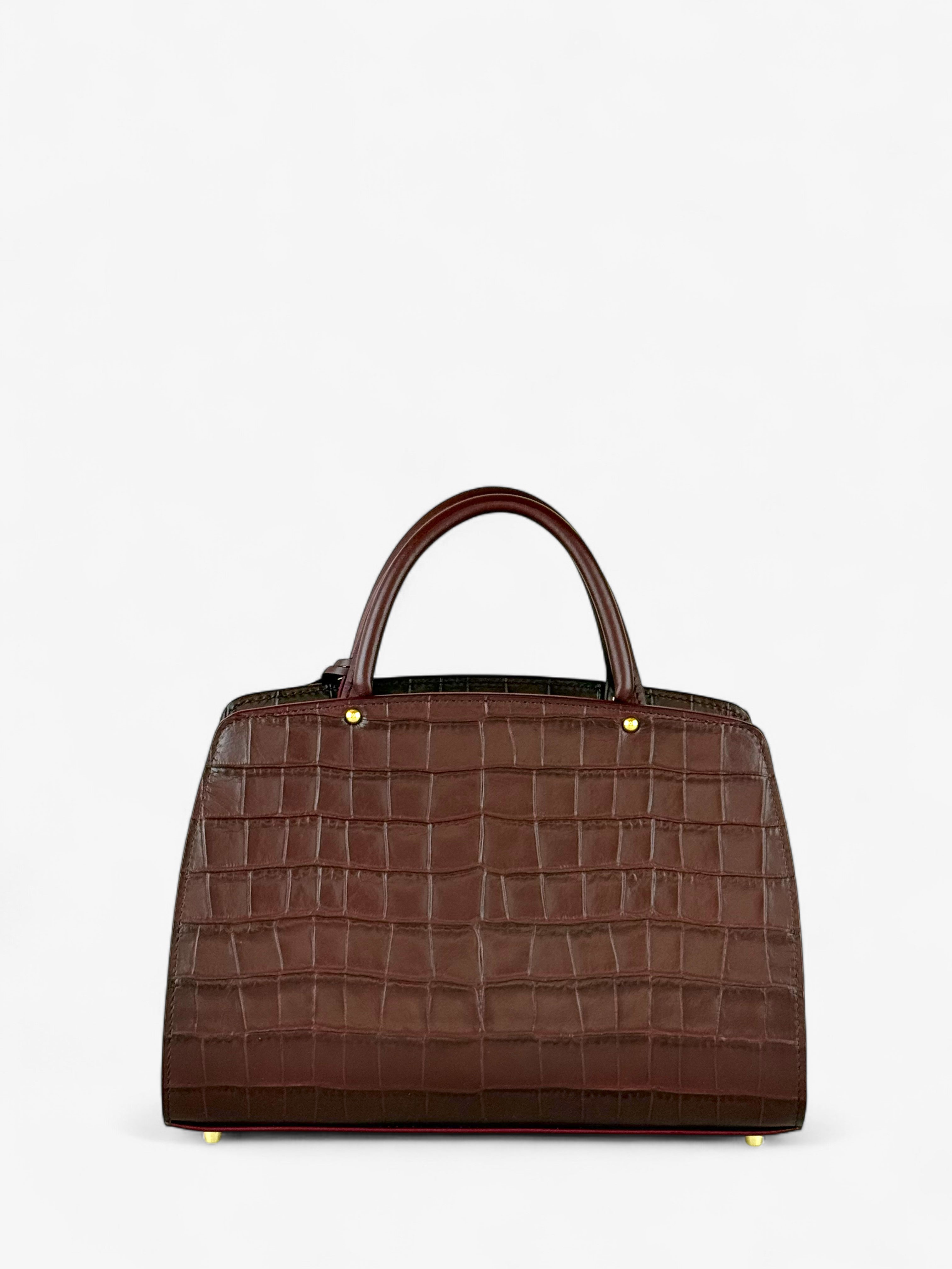 Borsa Ami S Croco Bordeaux