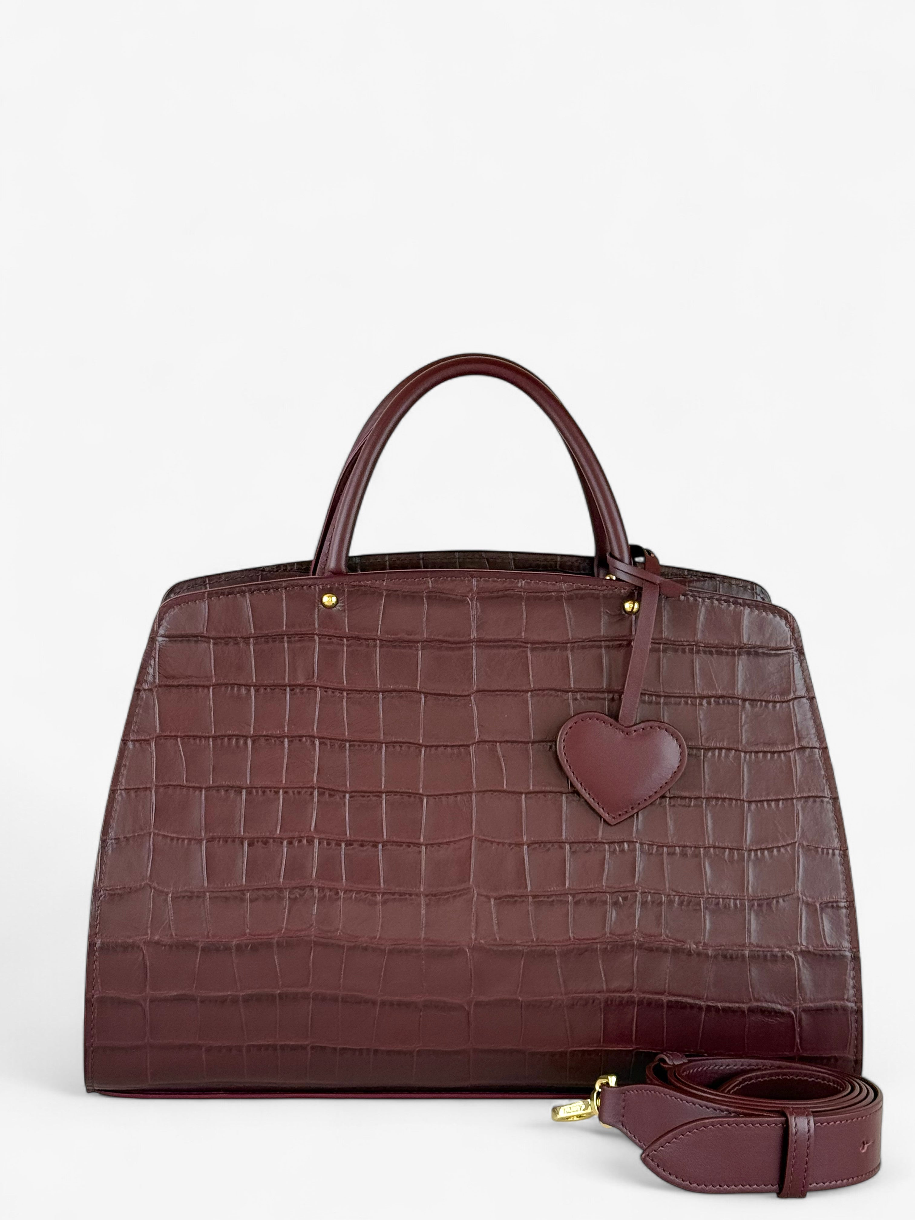 Geantă Ami M Croco Bordeaux