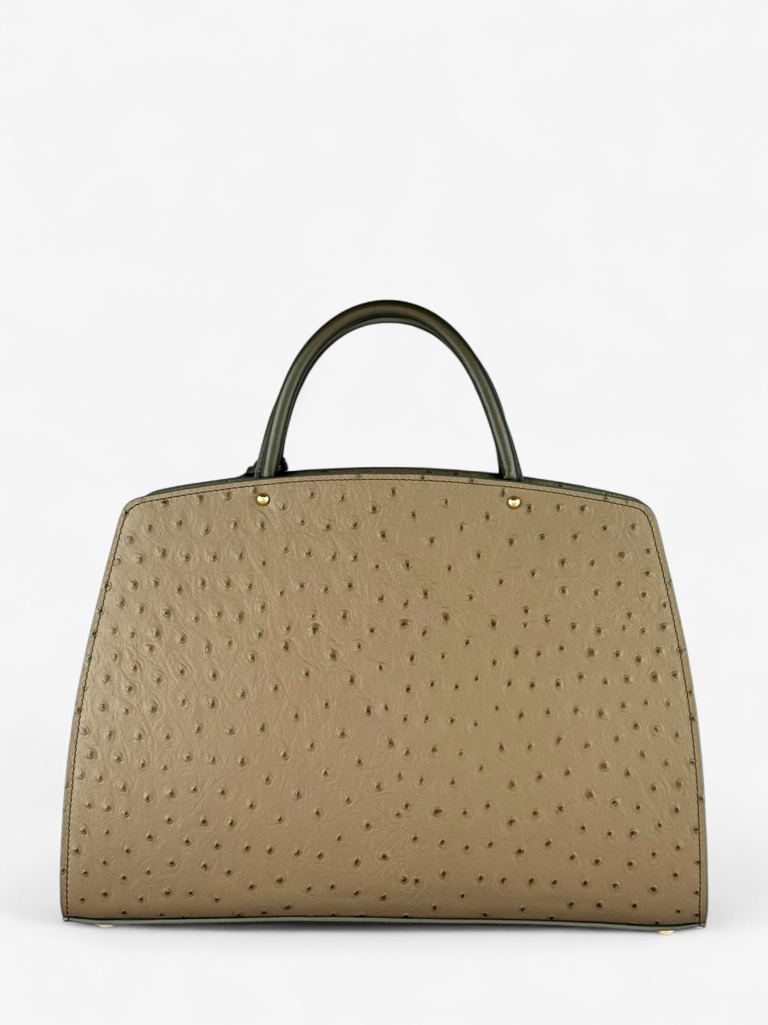 Geantă Ami M Ostrich Olive