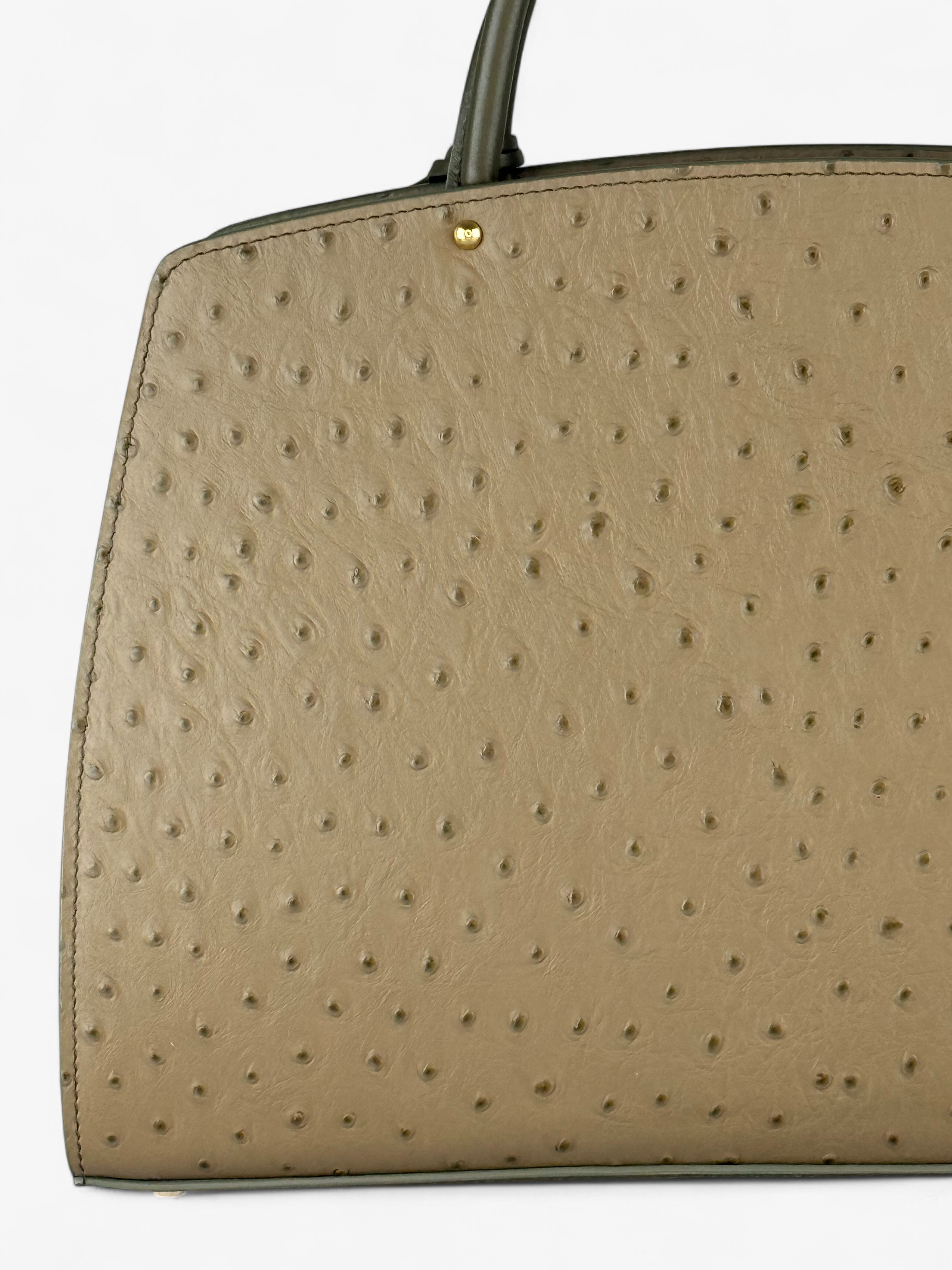Geantă Ami M Ostrich Olive