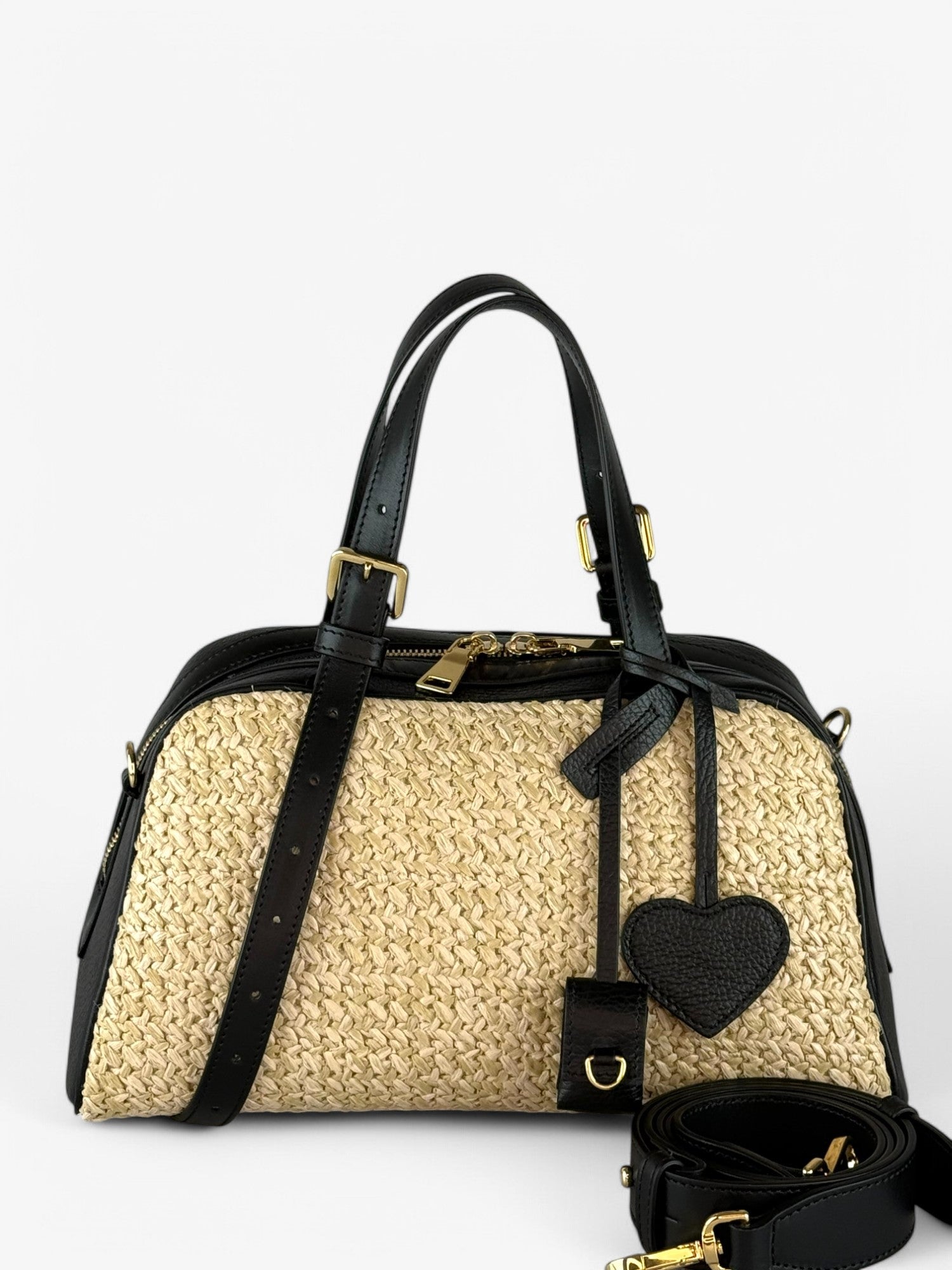 Borsa Jaqueline M Rafia Black