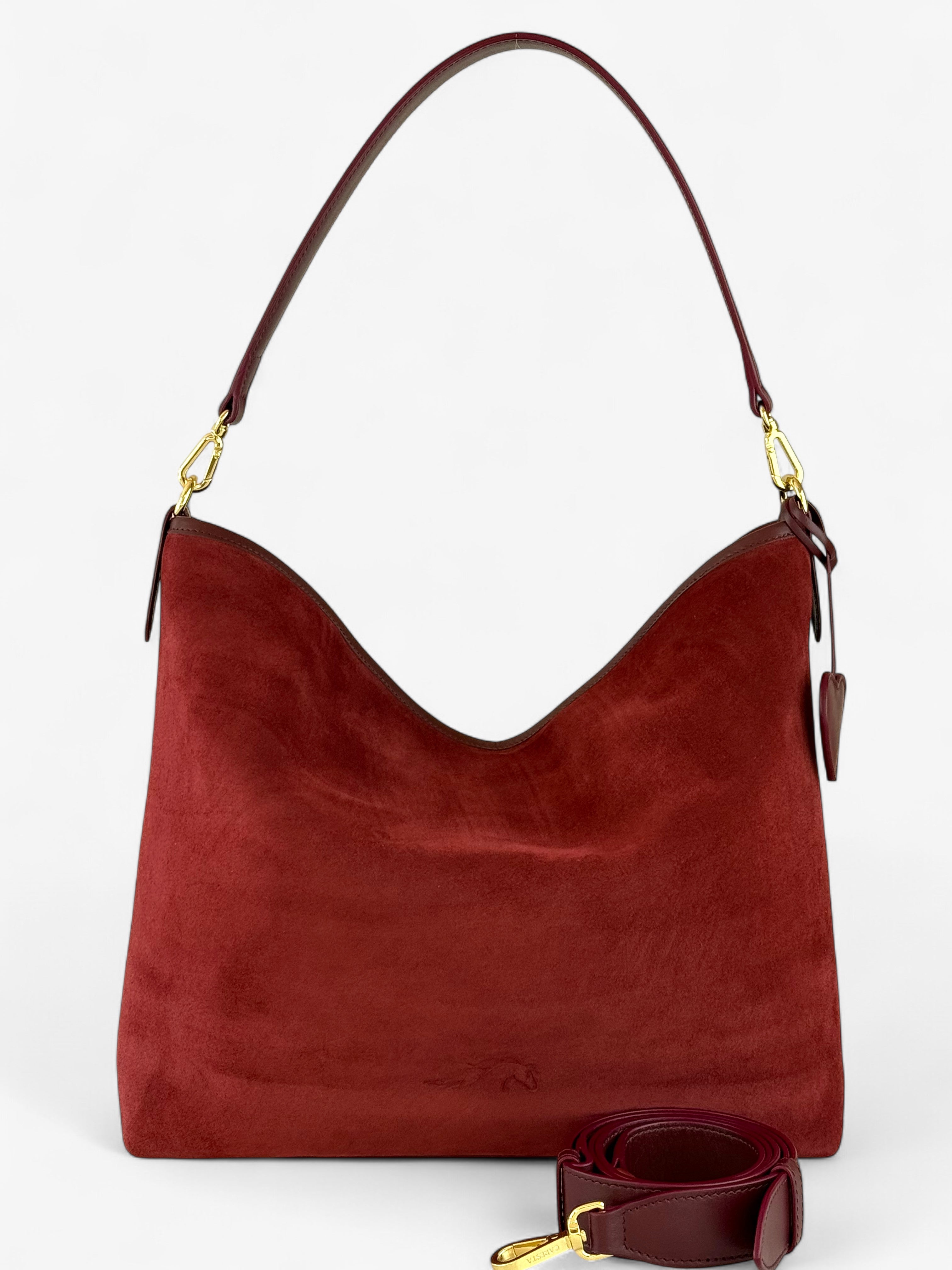 Geantă Deva Velour Bordeaux