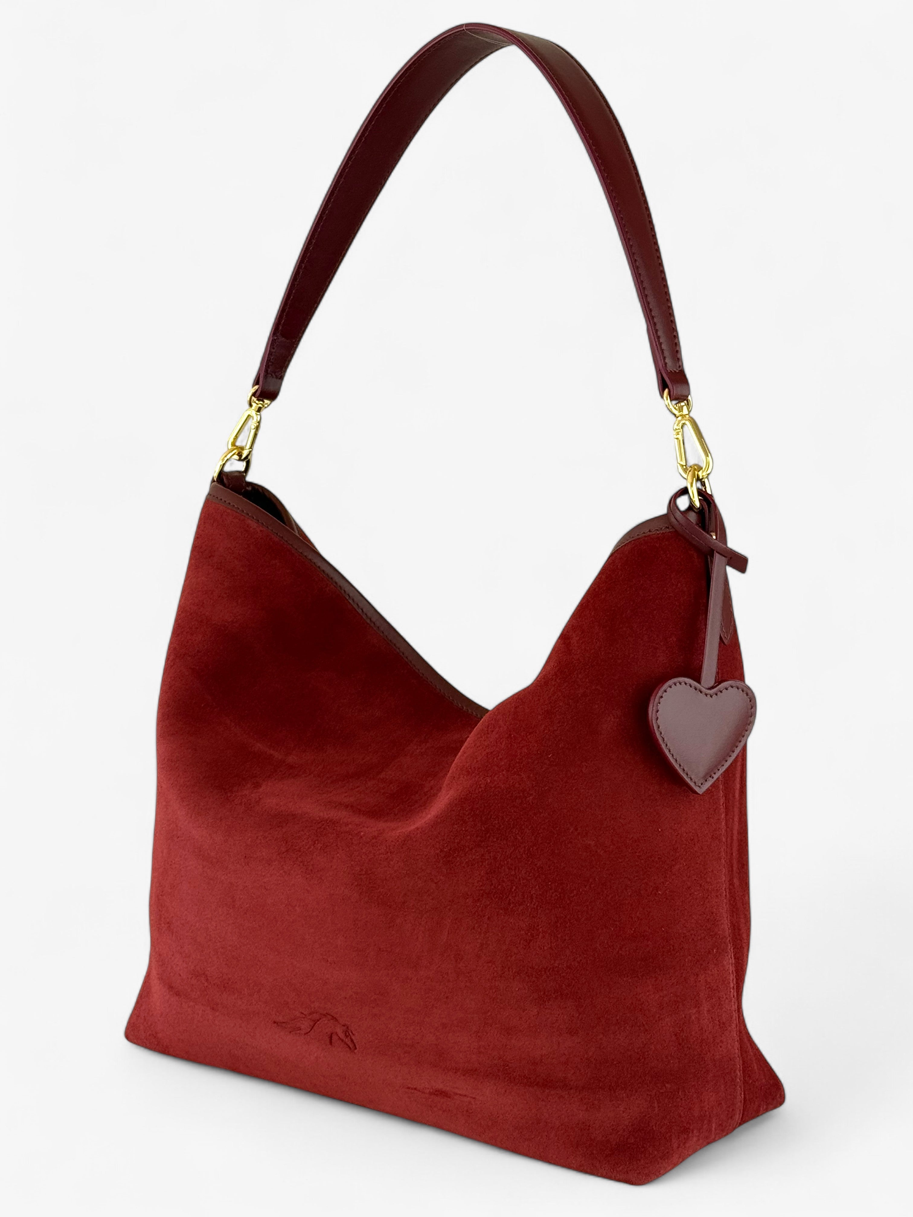 Geantă Deva Velour Bordeaux
