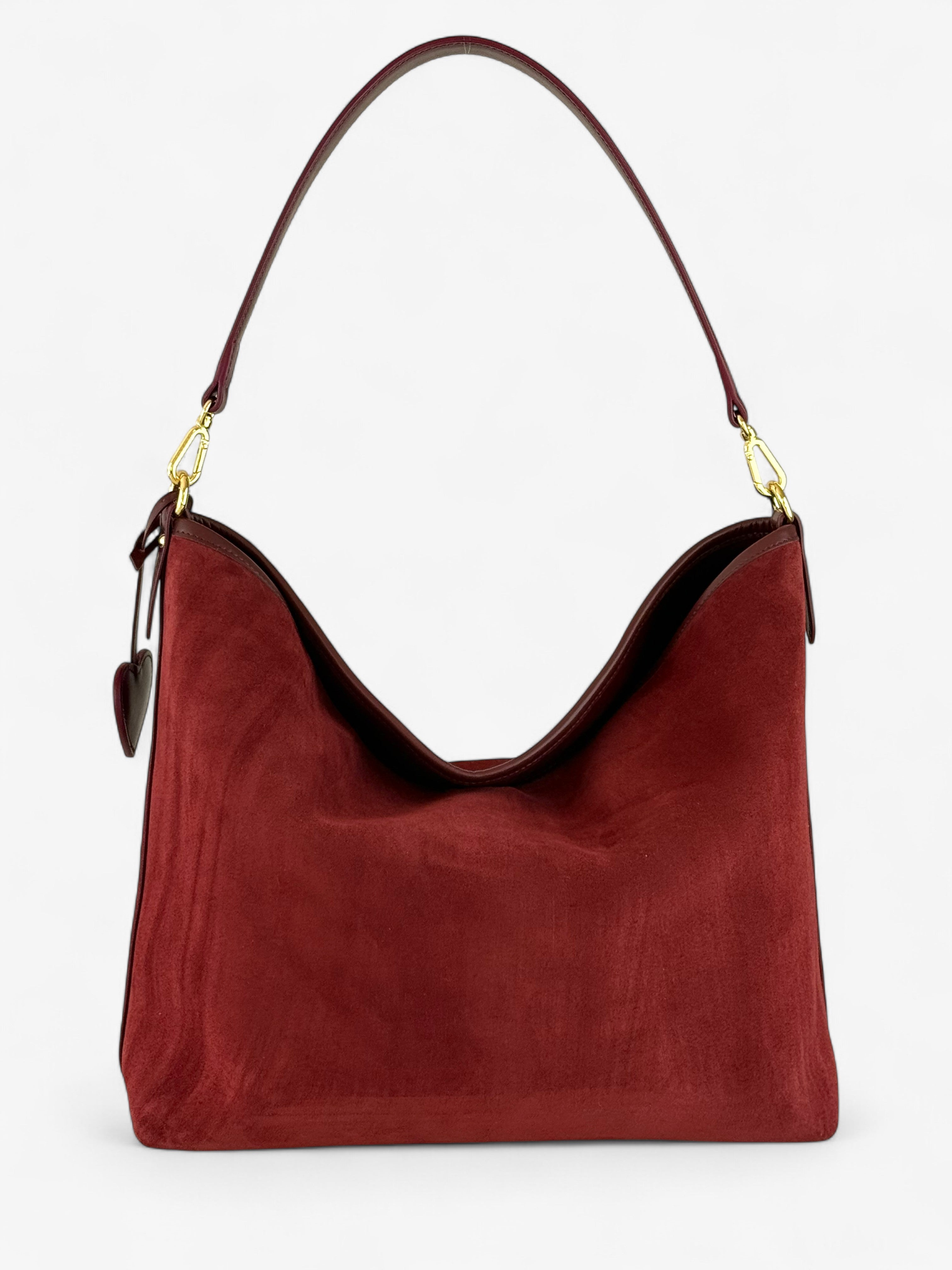 Geantă Deva Velour Bordeaux