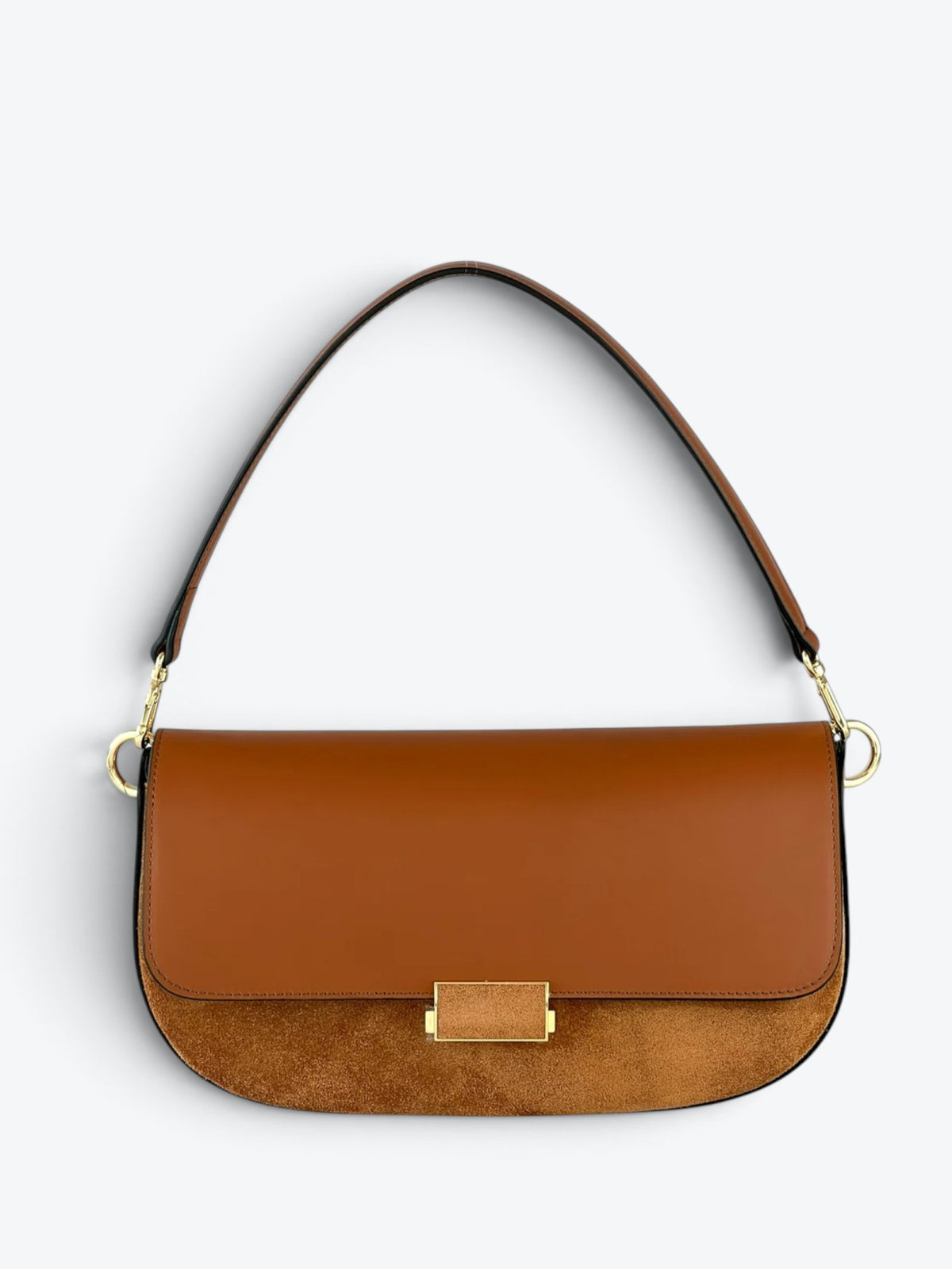 Luna Velour Cognac Bag