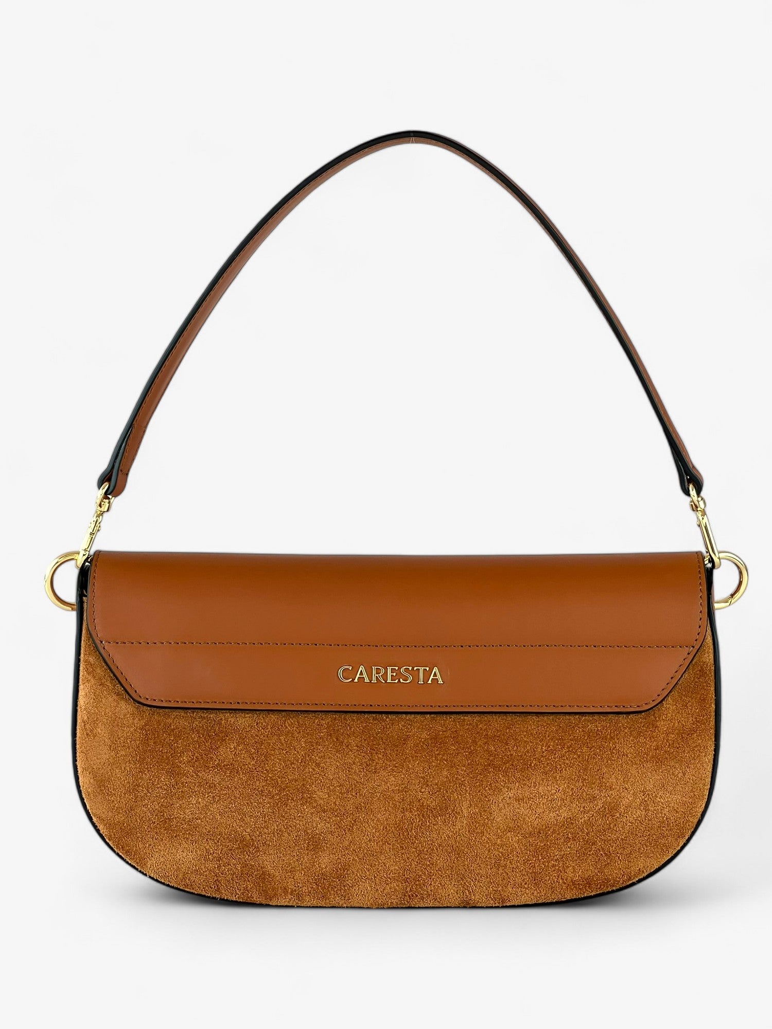 Luna Velour Cognac Bag
