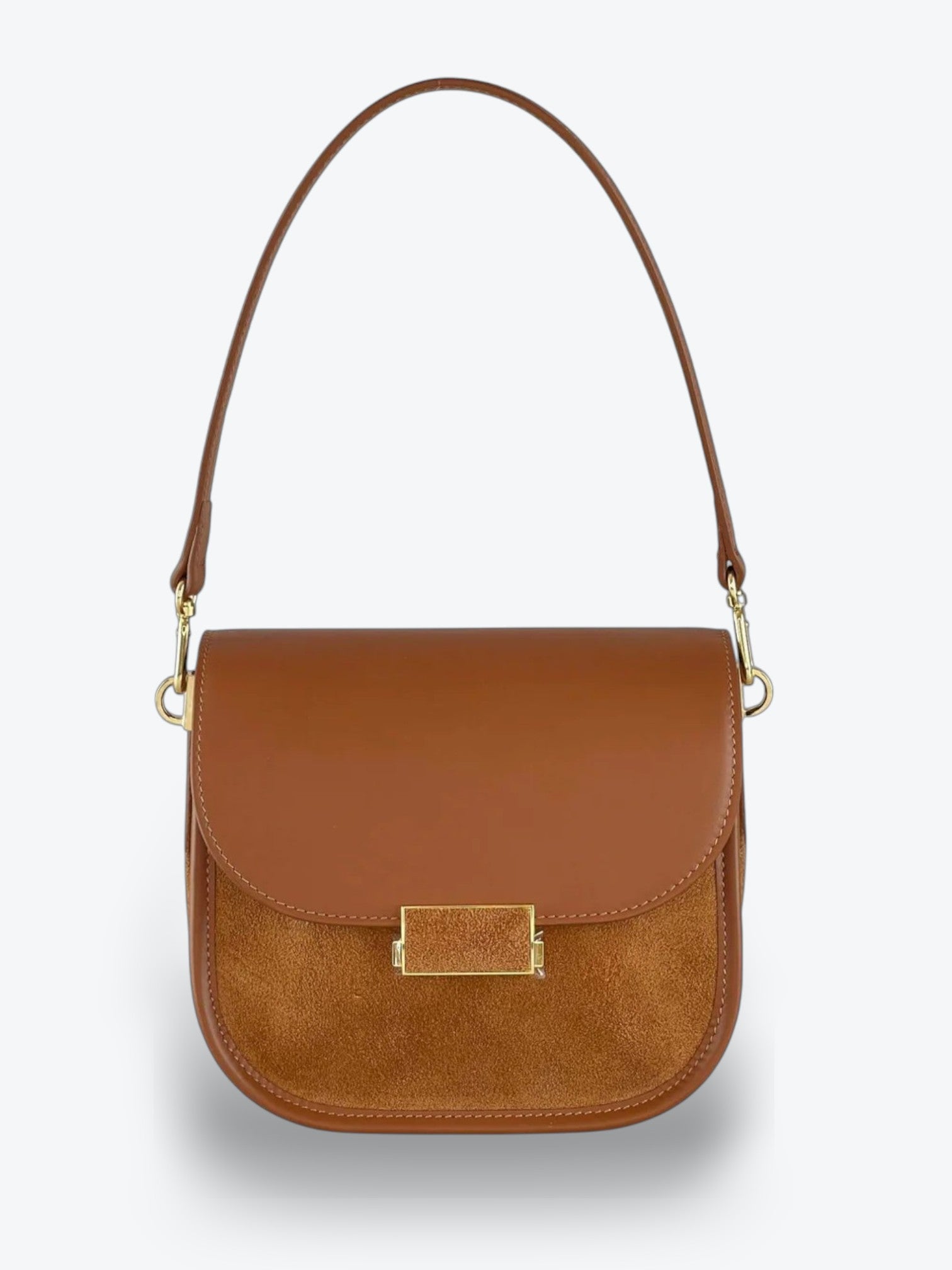 Geantă Gia Velour Cognac