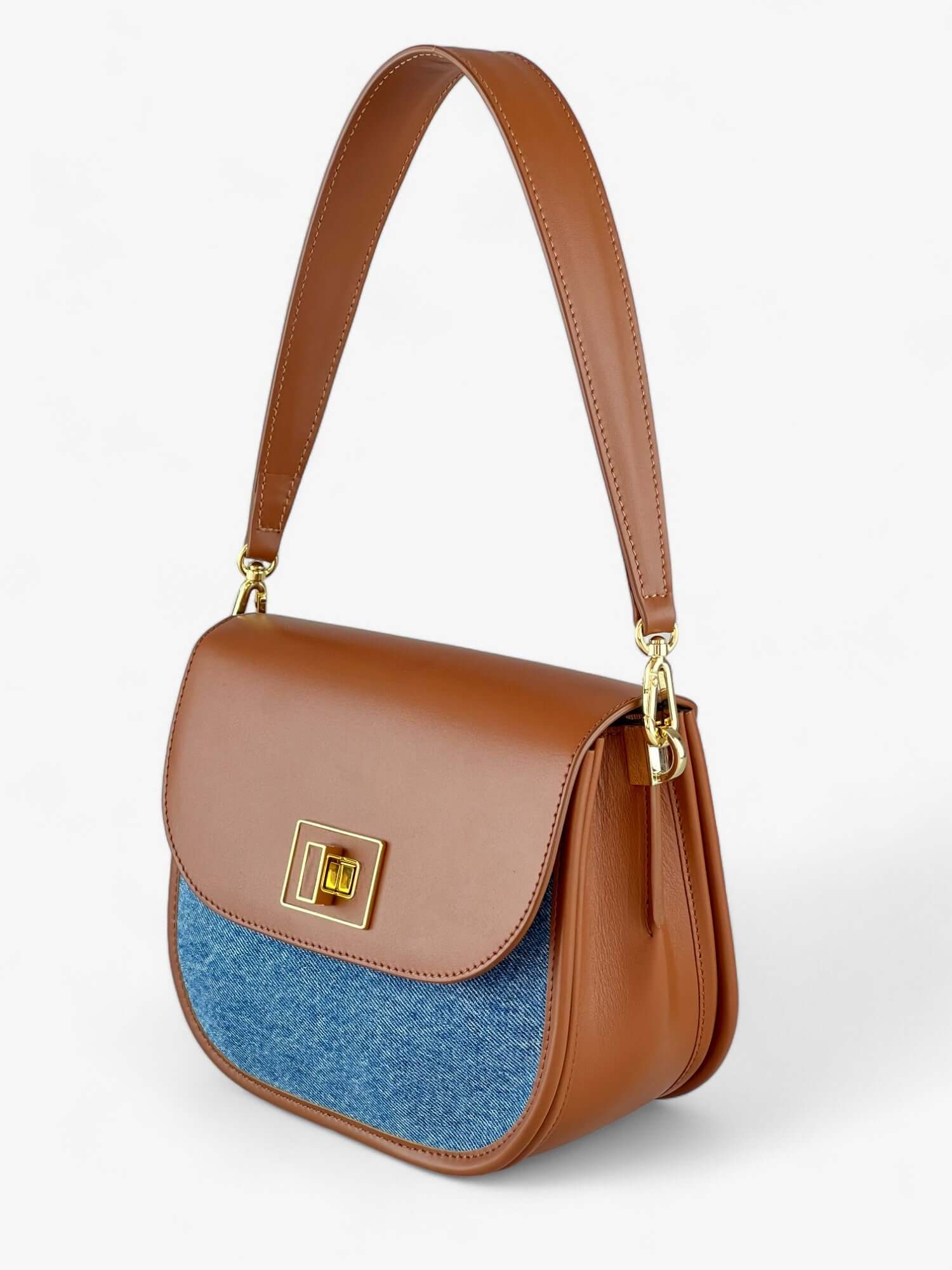 Geantă Gia Denim Cognac SS24