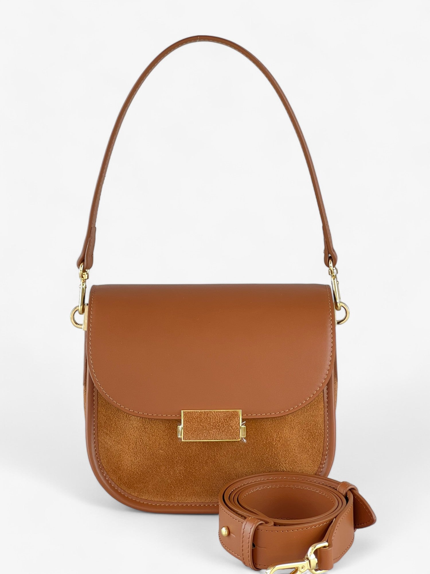 Gia Velour Cognac Bag SS24