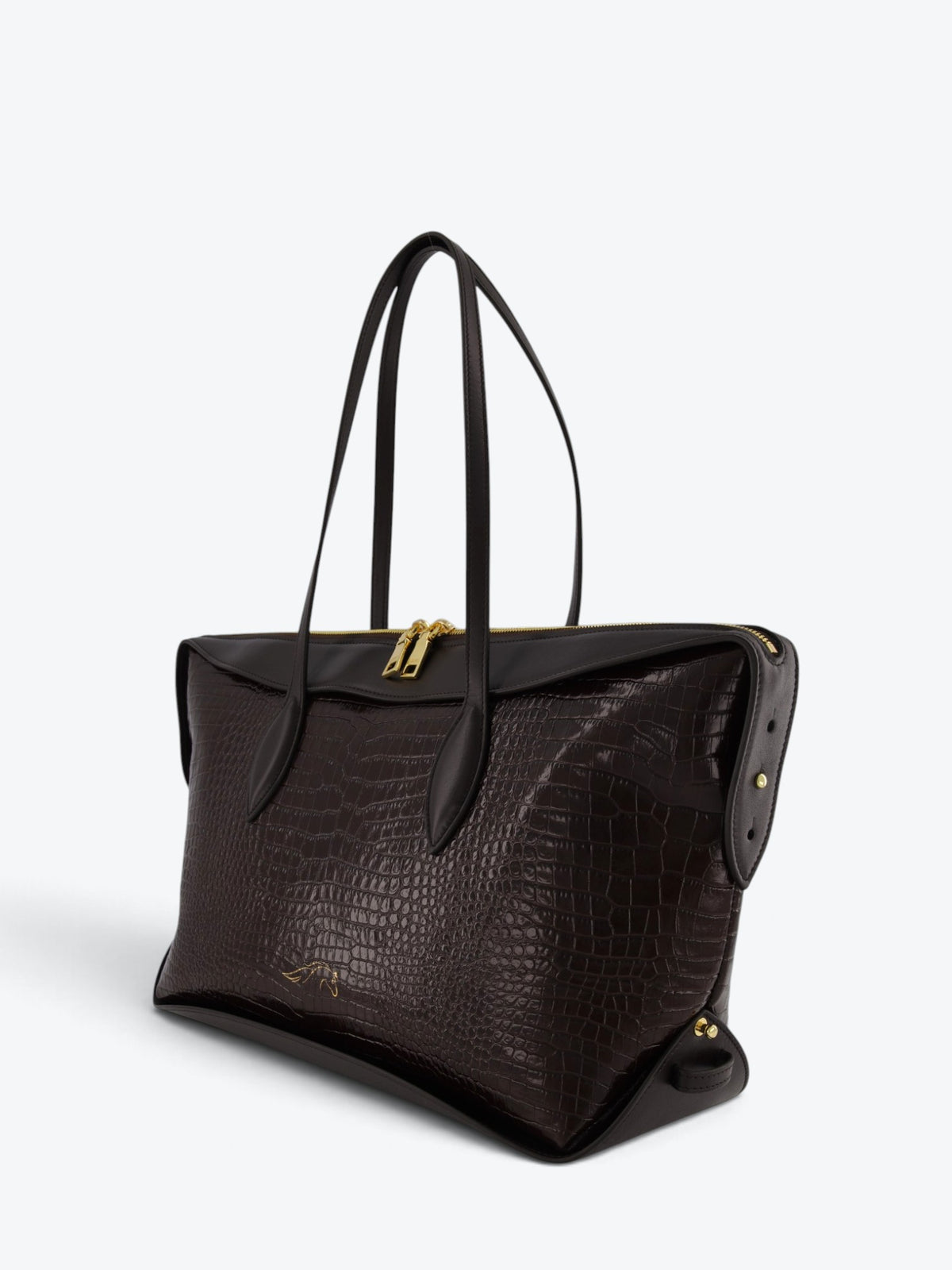 Geantă Row Dark Brown Croco