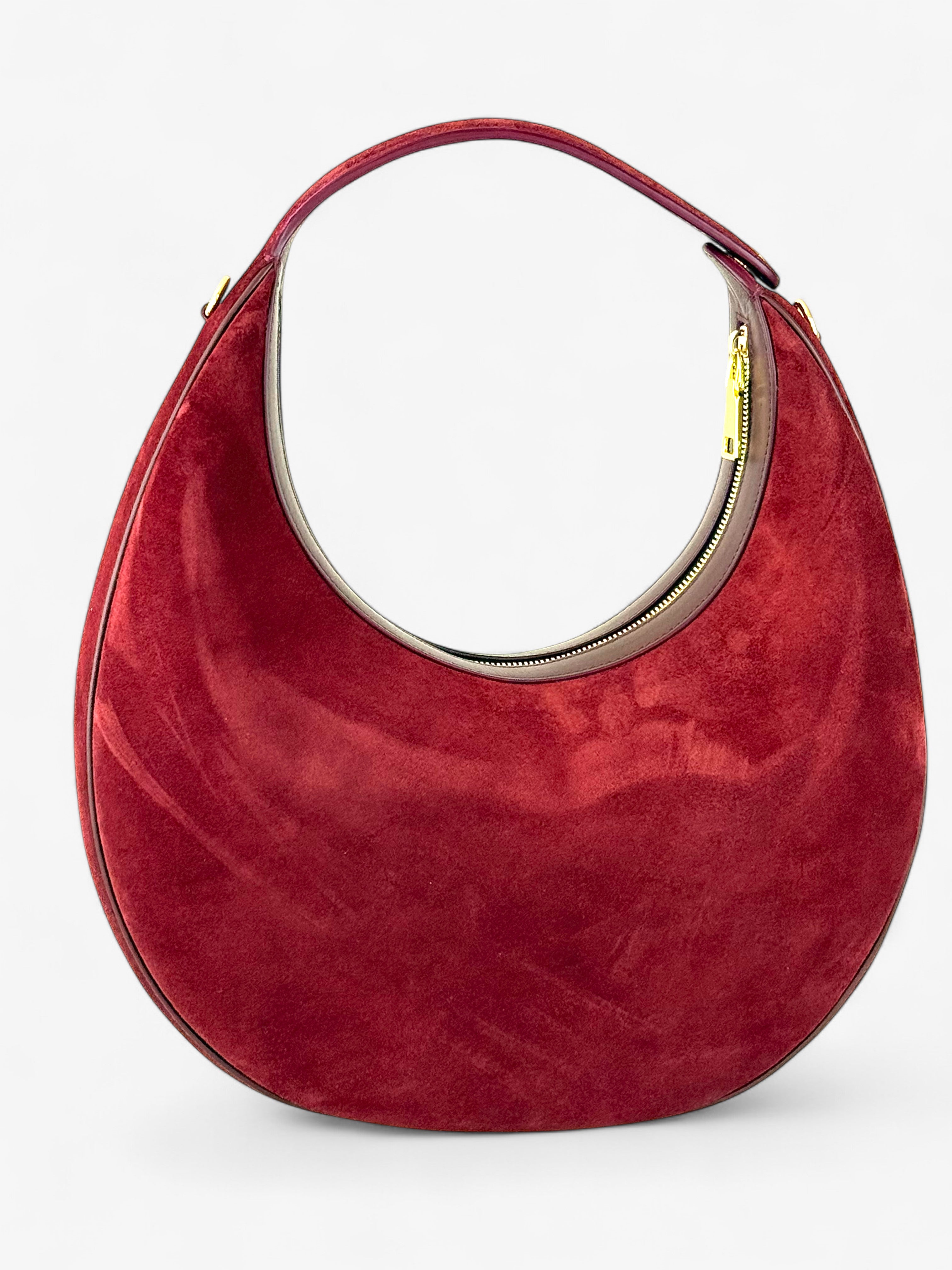Paris L Velour Bordeaux Bag