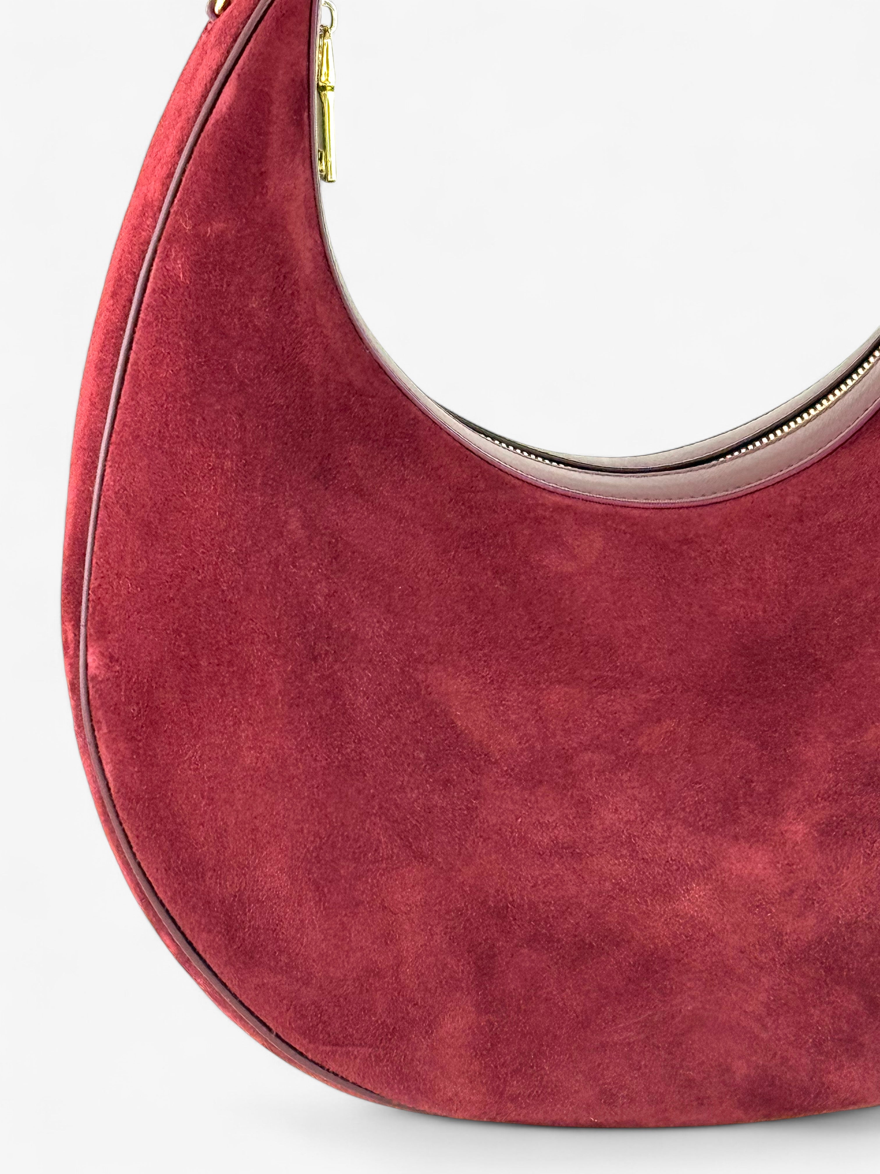Paris L Velour Bordeaux Bag