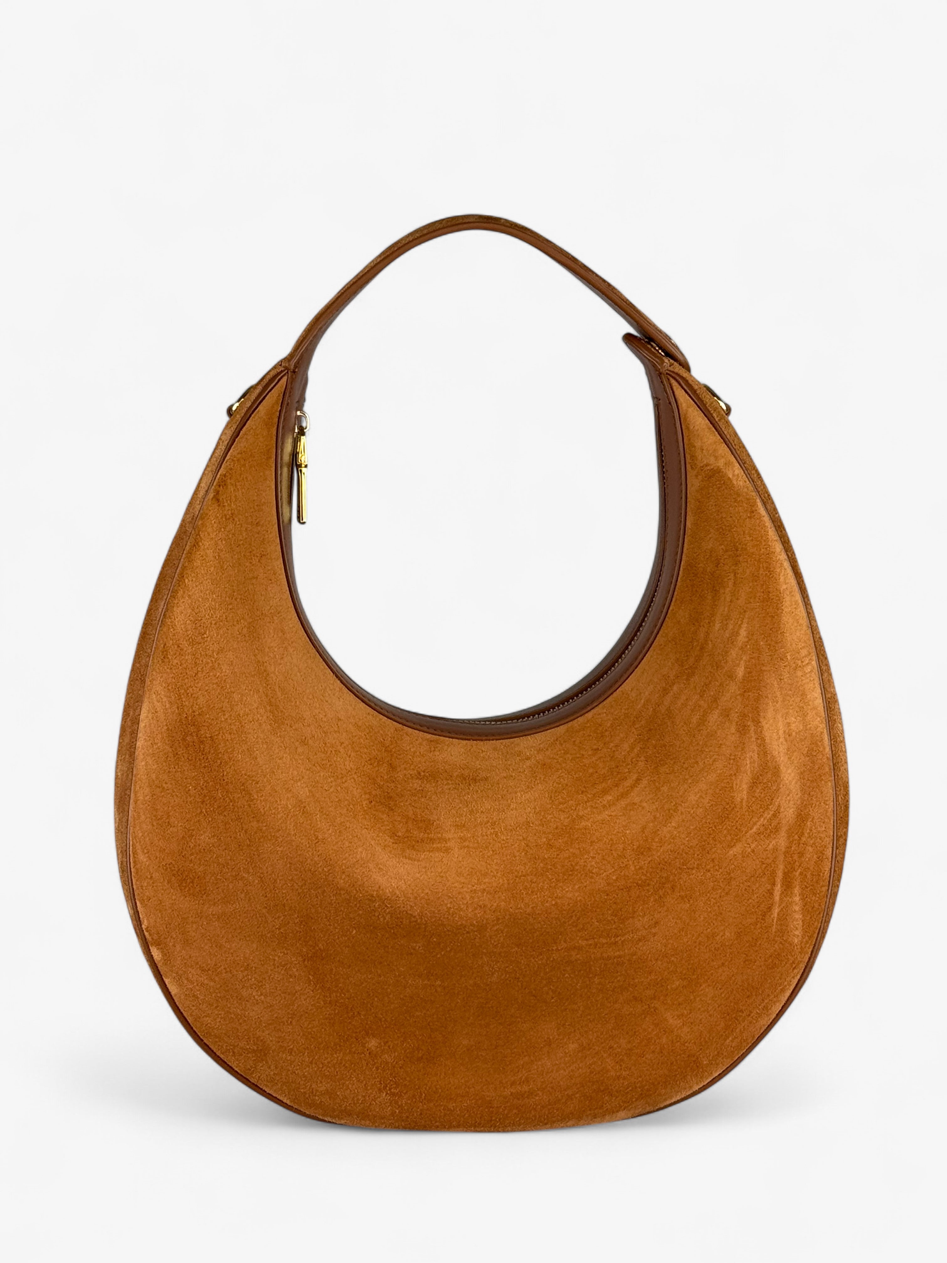 Paris L Velour Cognac Bag
