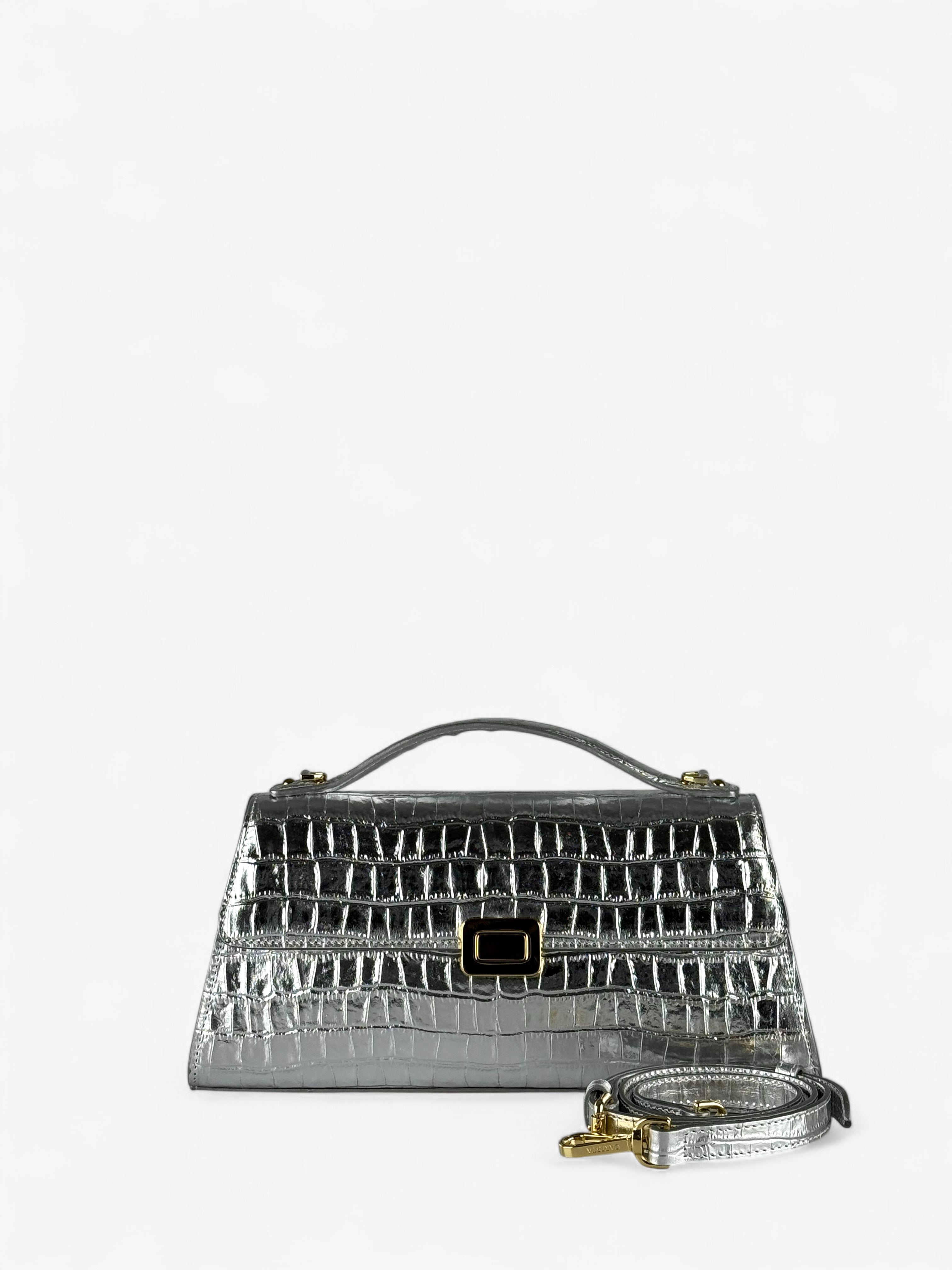 Theodora M Croco Silver Bag
