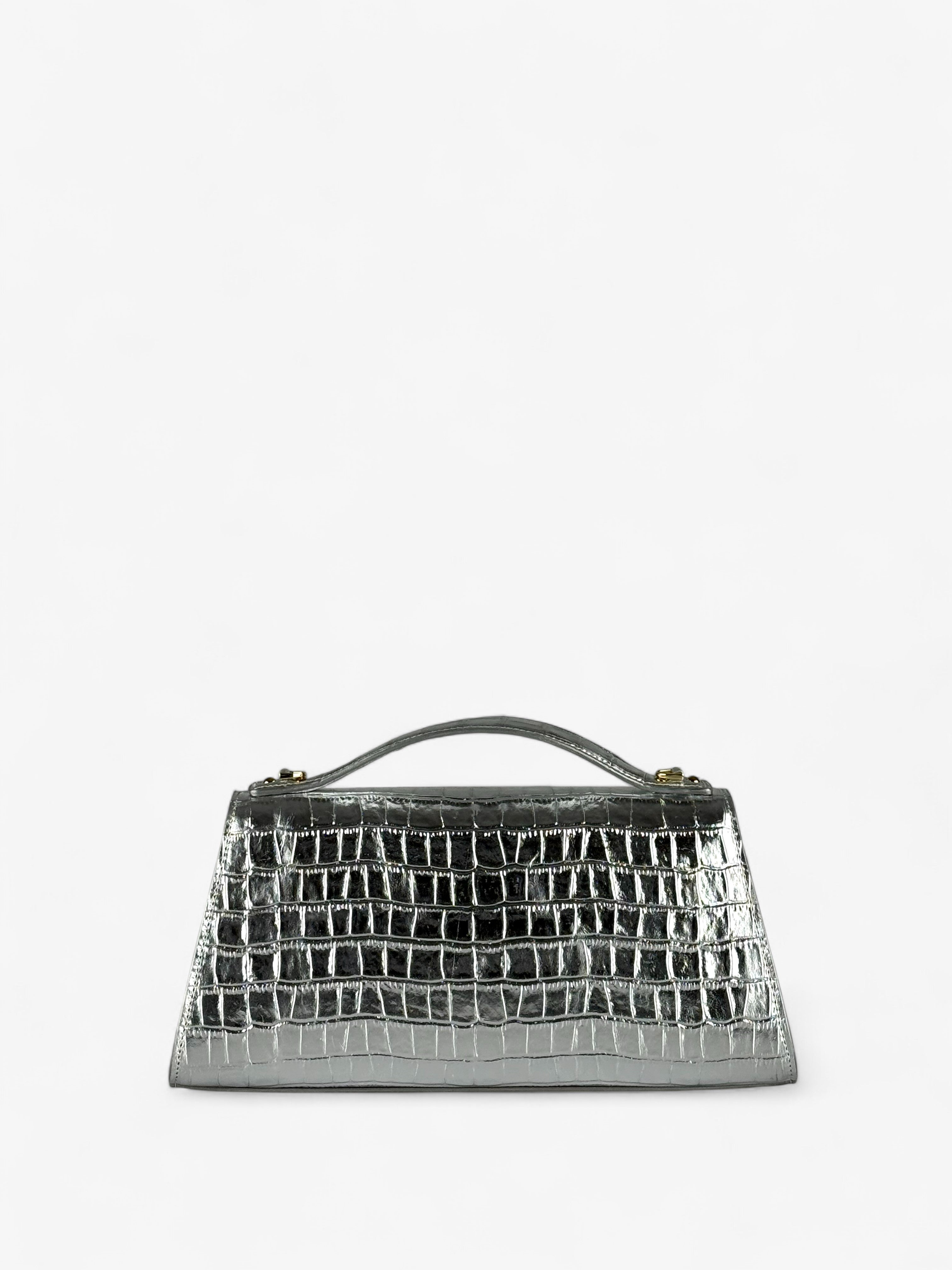 Theodora M Croco Silver Bag