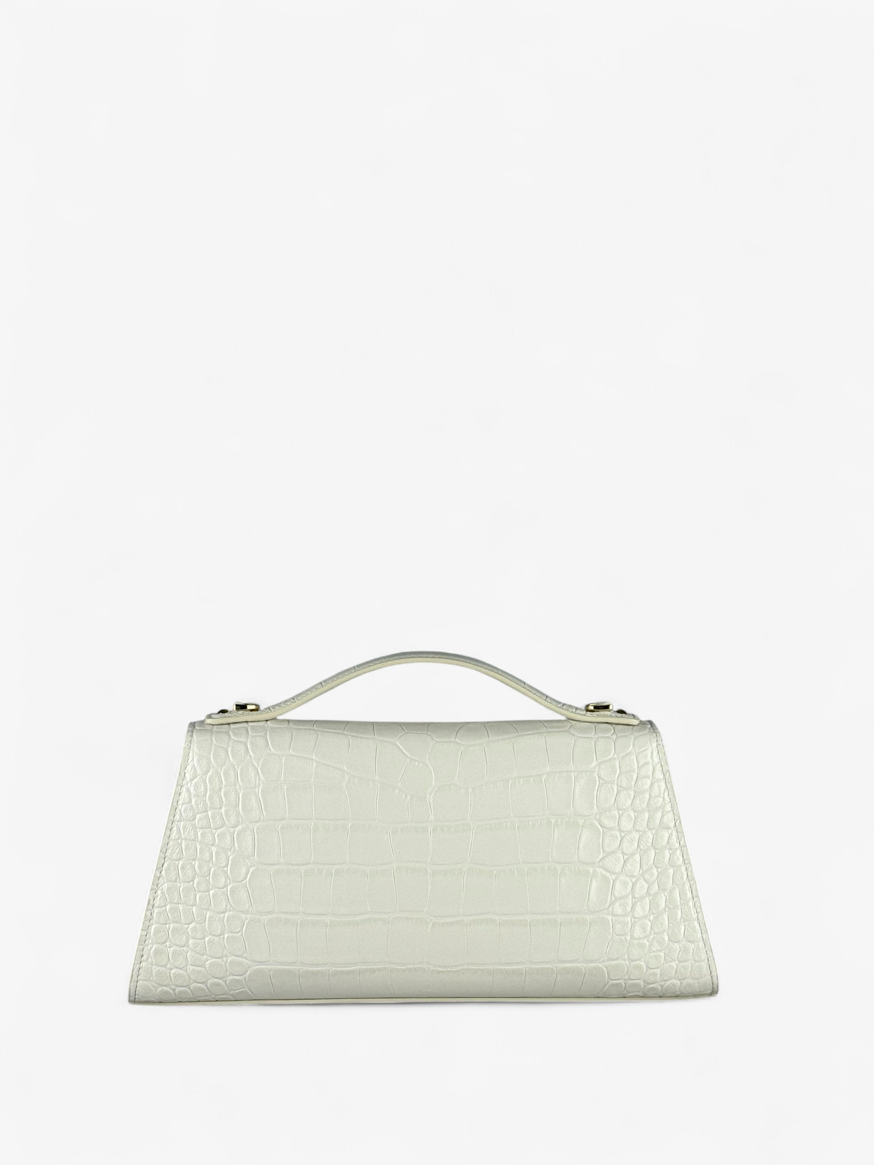 Theodora M Croco White Bag
