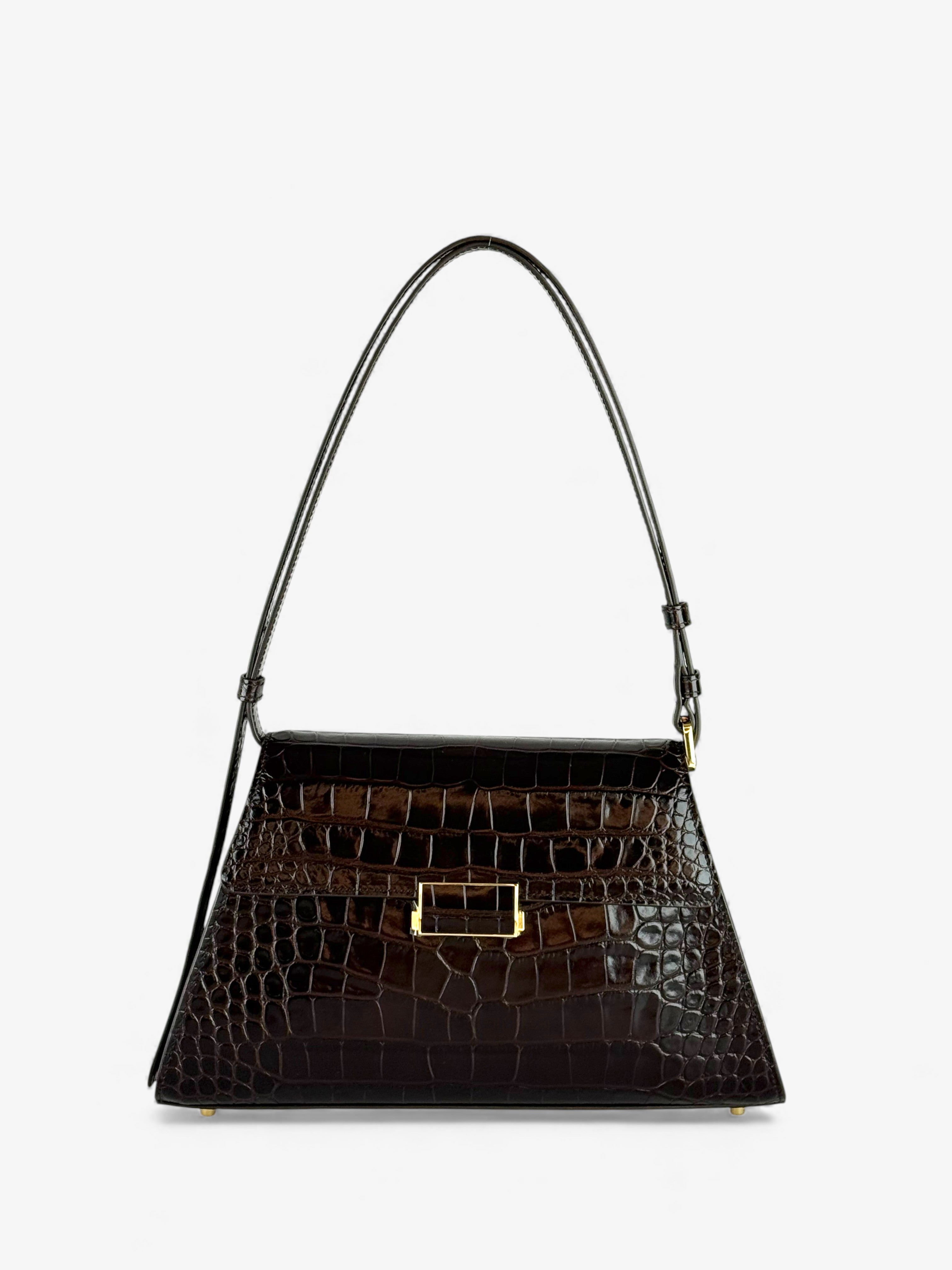 Borsa Ambra Croco Brown