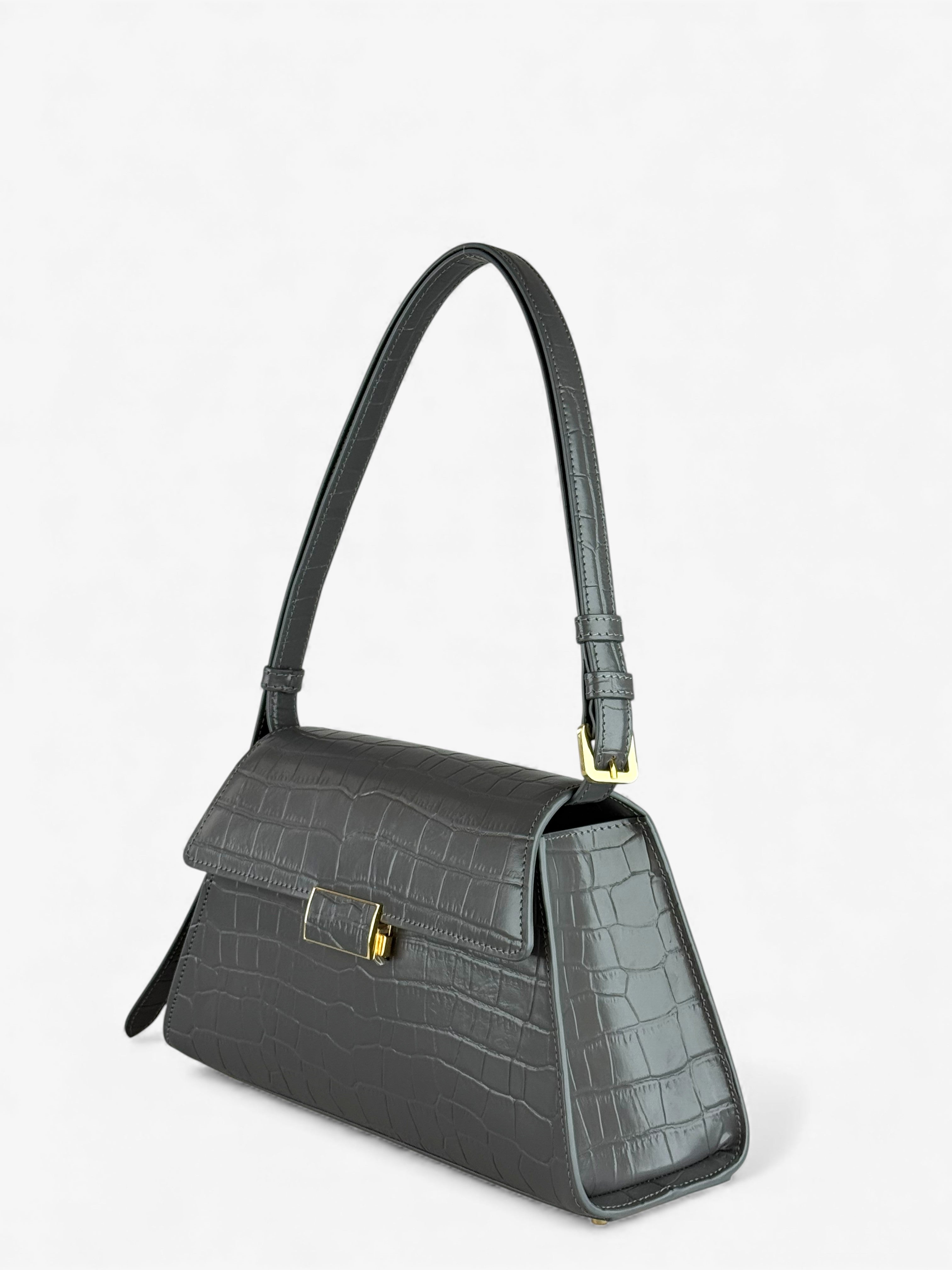 Borsa Ambra Croco Grey