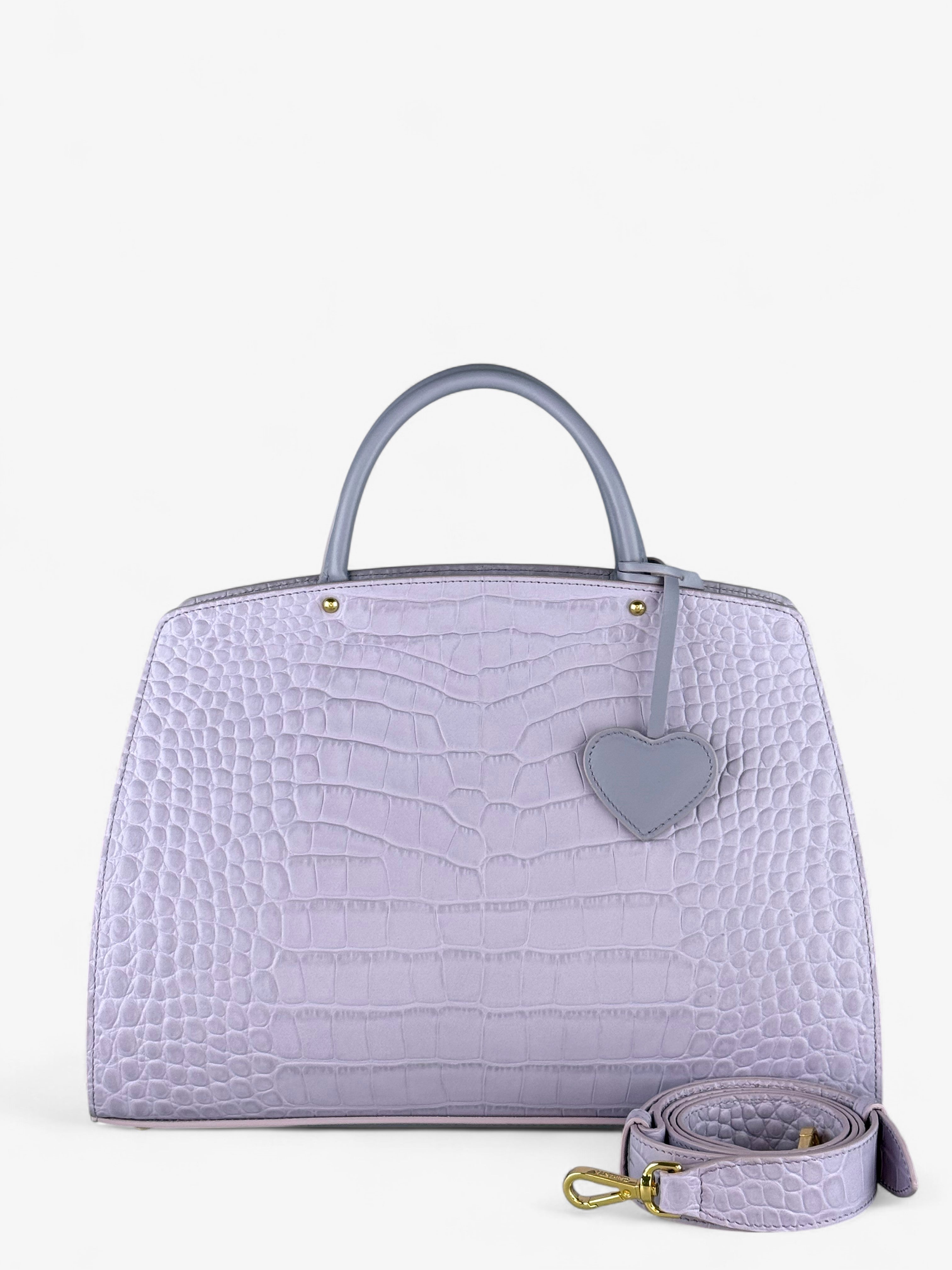 Borsa Ami M Croco Mauve