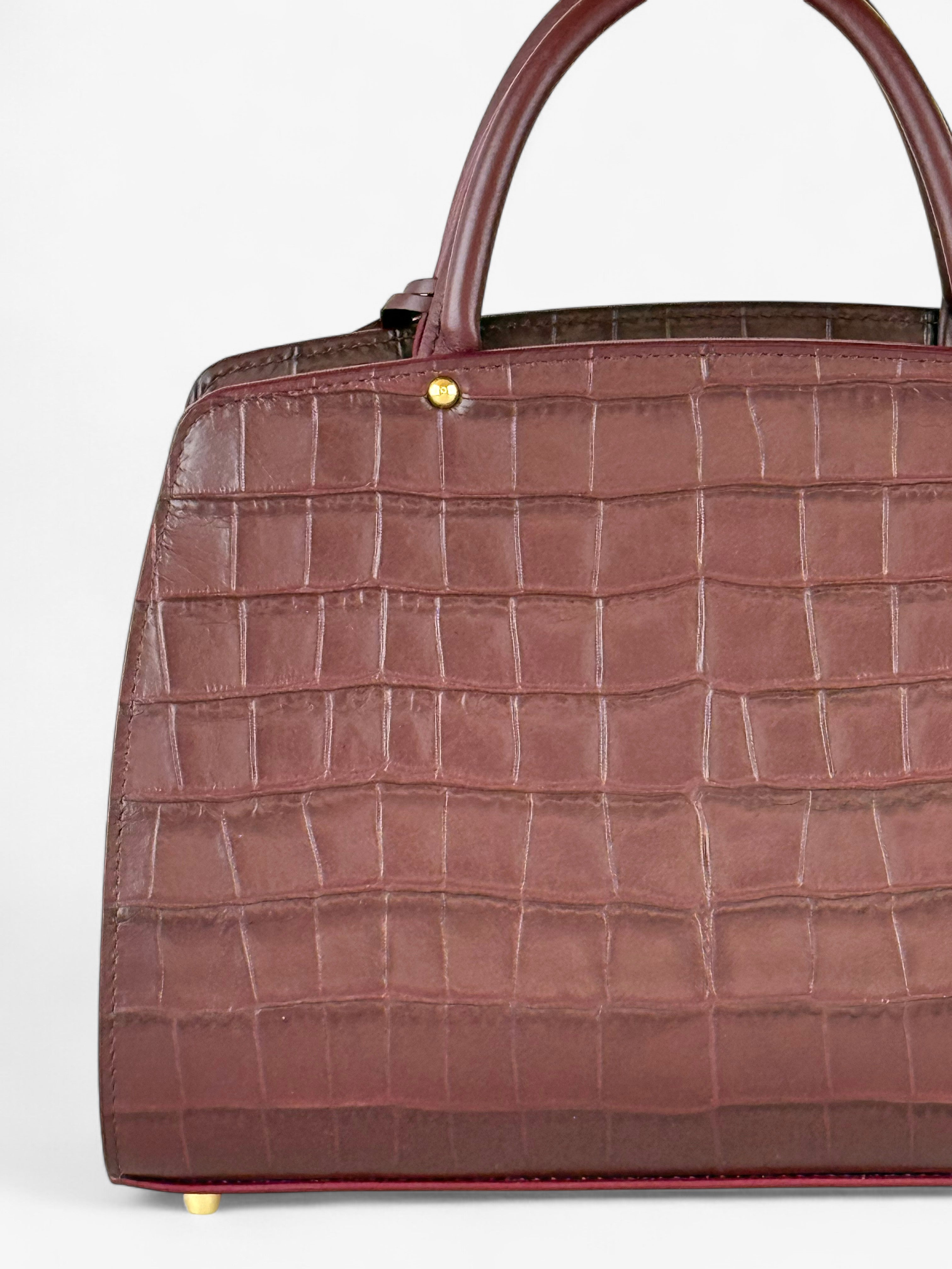Borsa Ami S Croco Bordeaux