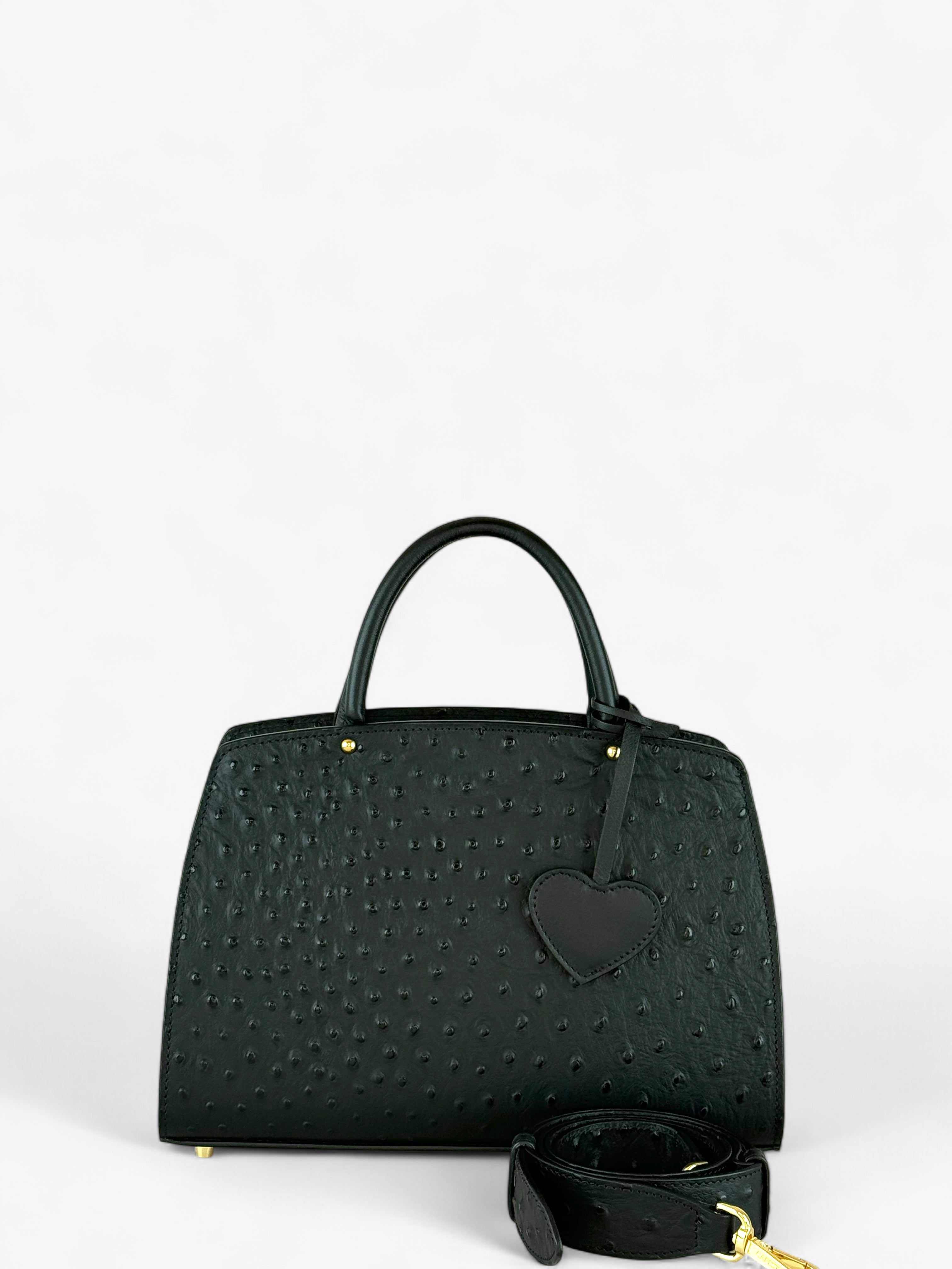 Ami S Ostrich Black Bag