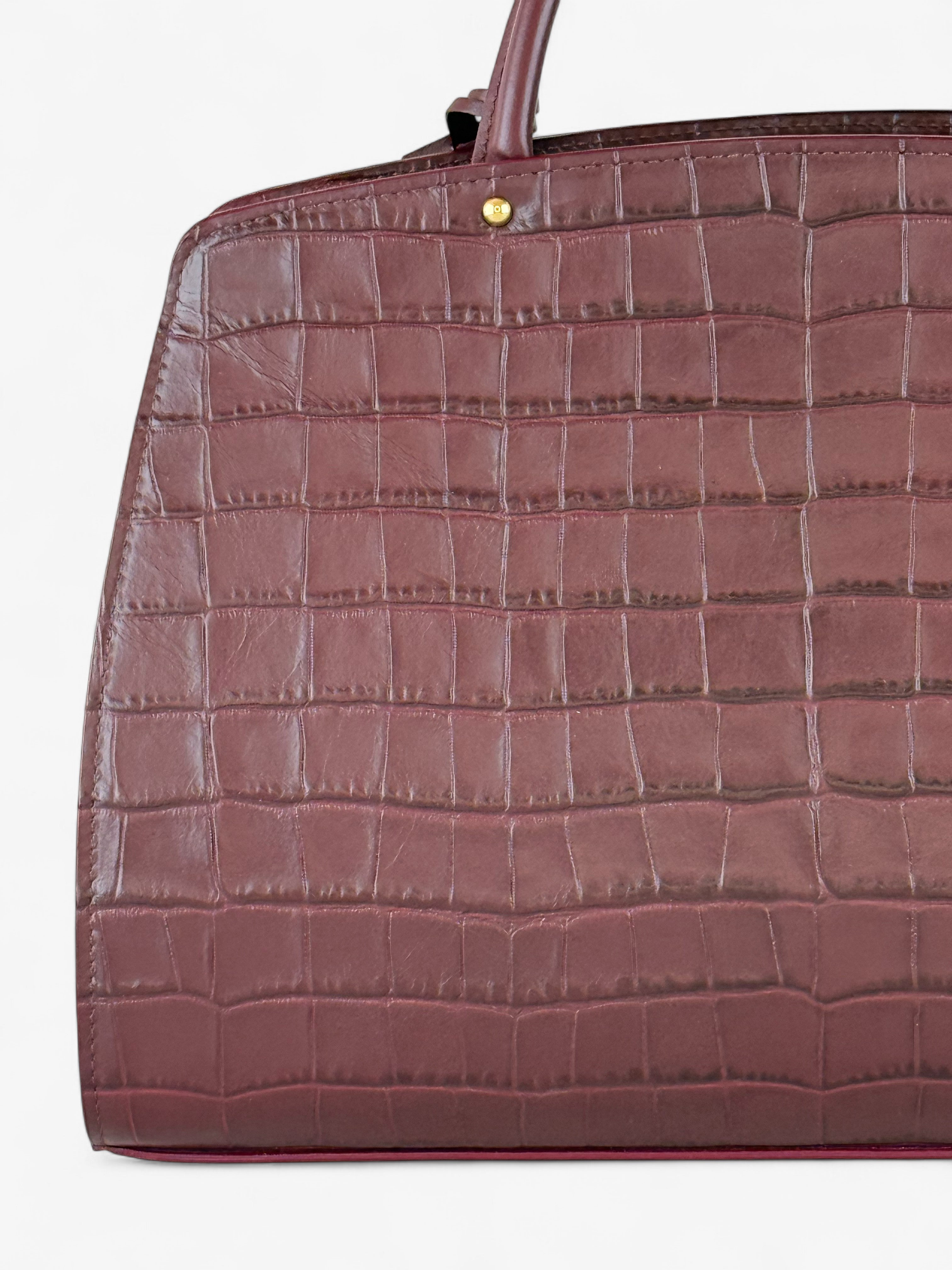 Geantă Ami M Croco Bordeaux