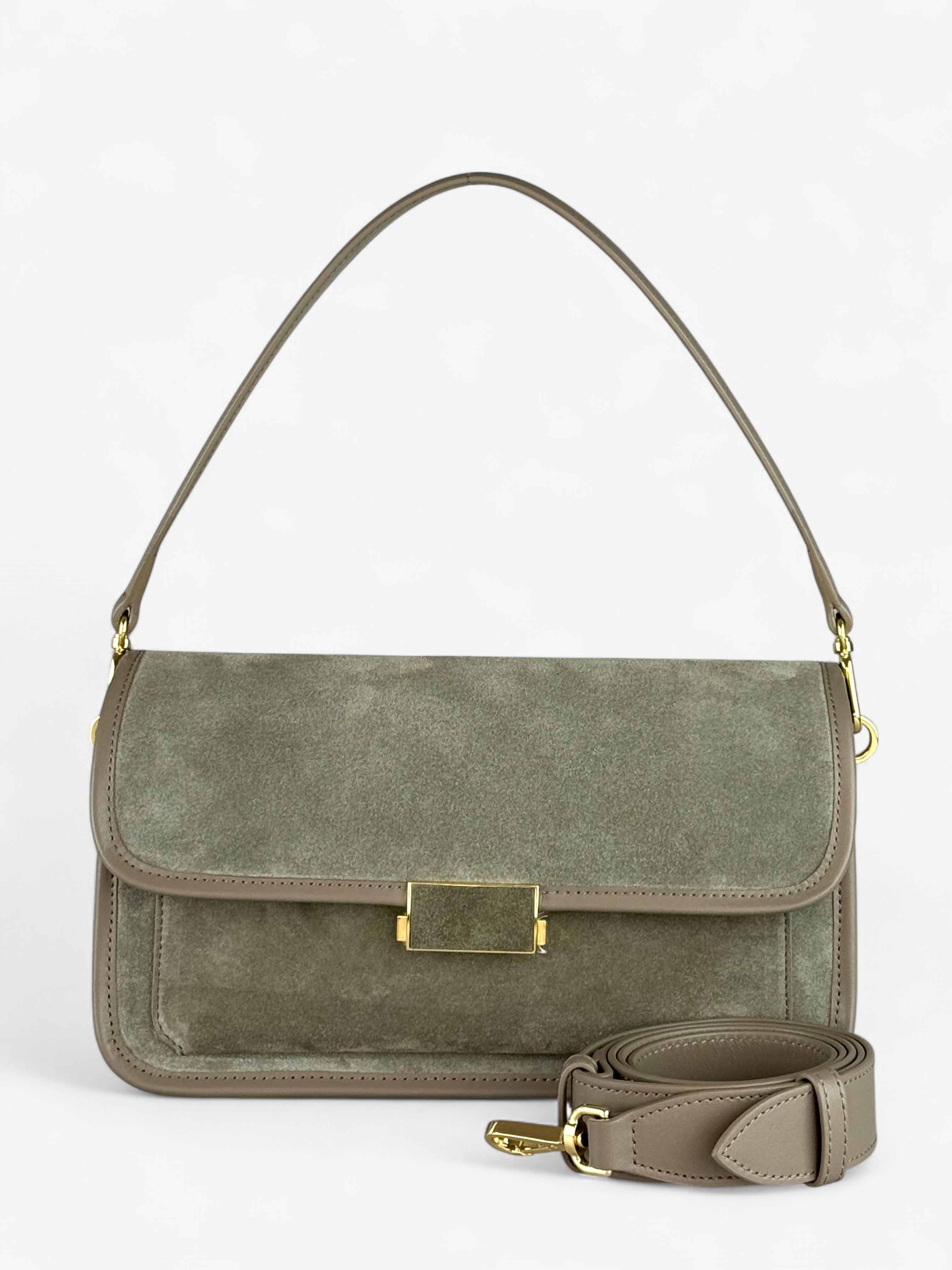 Geantă Baguette Salvie Velour