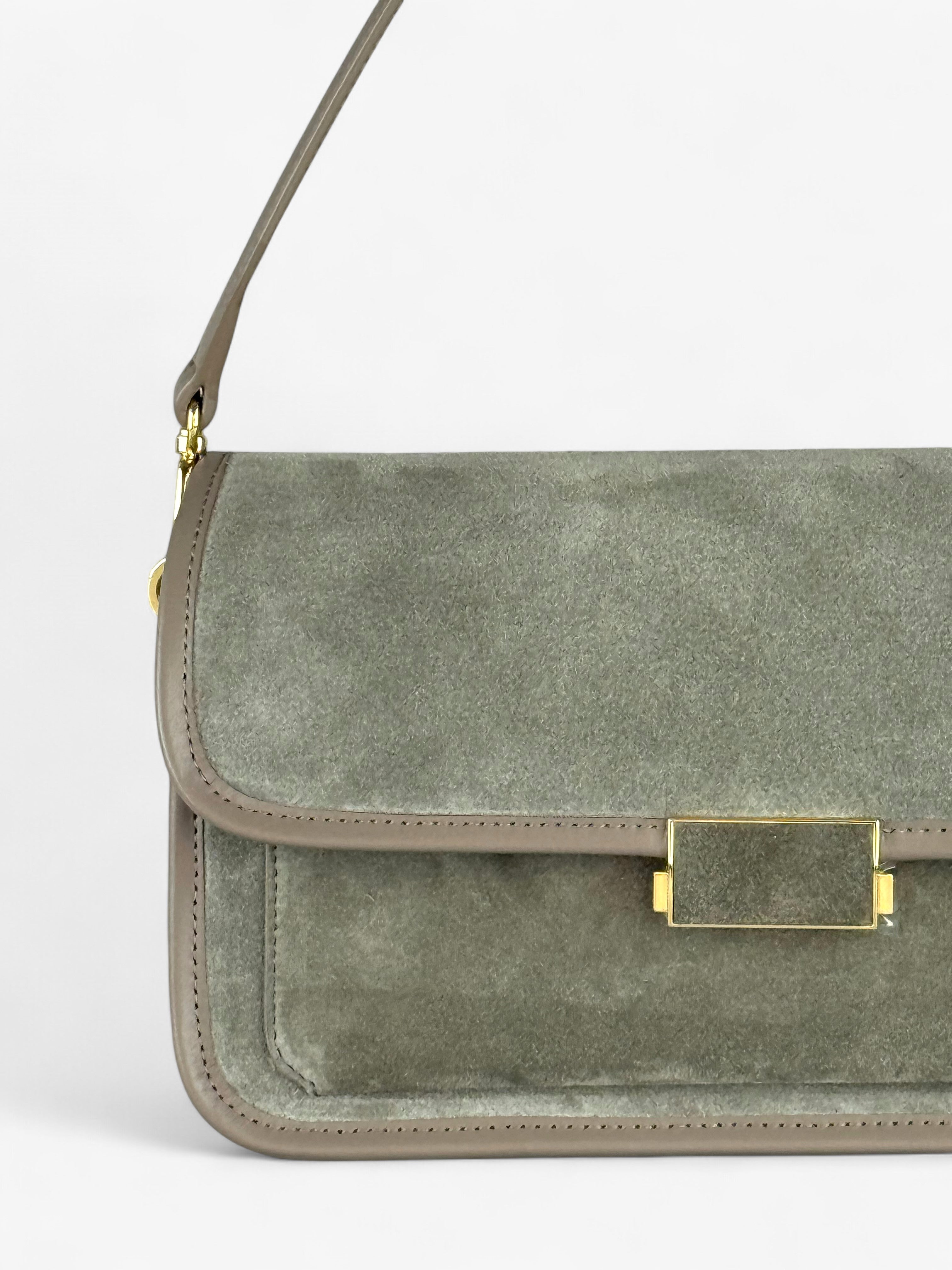 Geantă Baguette Salvie Velour
