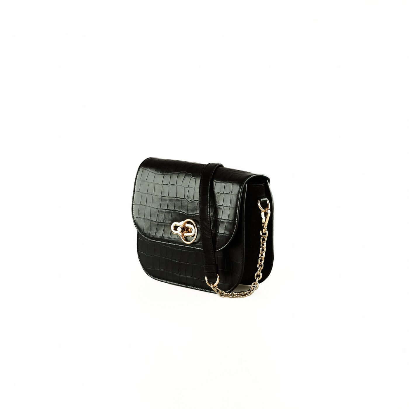 Geantă Anama Croco black SS24 Materiale Exterior: Piele de vițel Interior: Căptușeală din material textil Mâner și Curea Mâner: De umăr, detașabil, din piele Curea: Lungă detașabilă și ajustabilă Compartimentare Un compartiment principal 1 buzunar aplicat