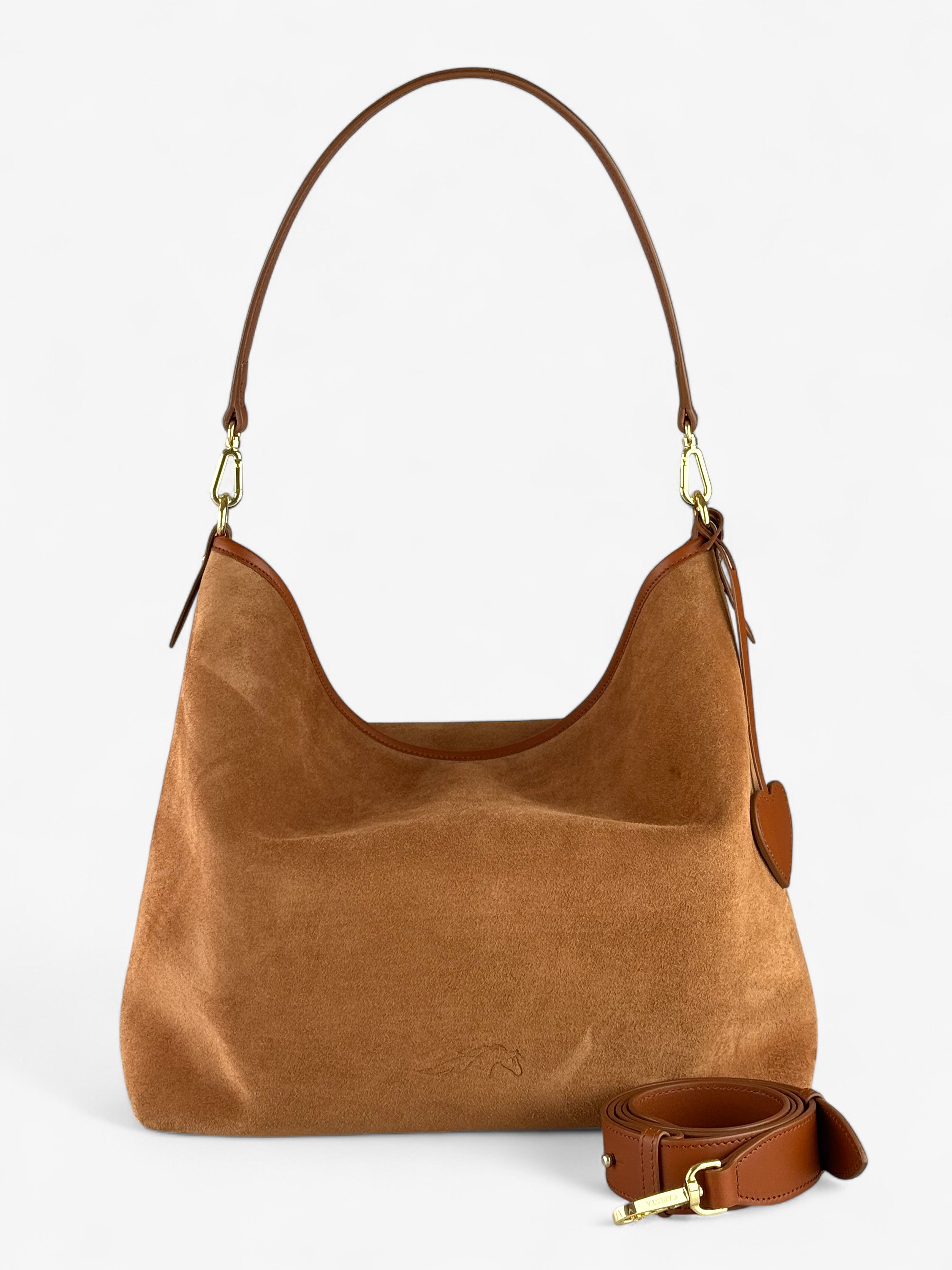 Borsa Deva Velour Cognac