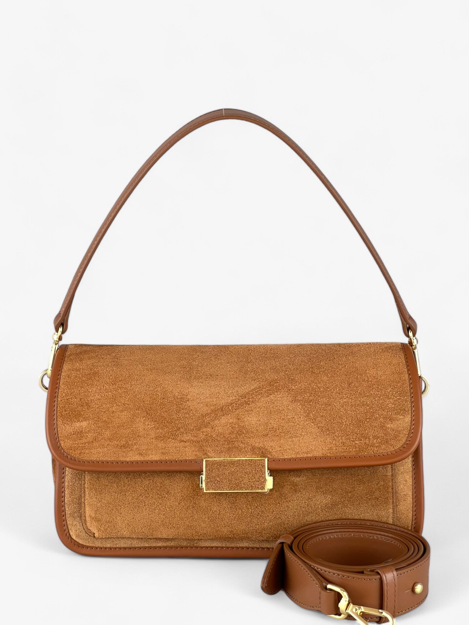 Baguette Cognac Velour Bag