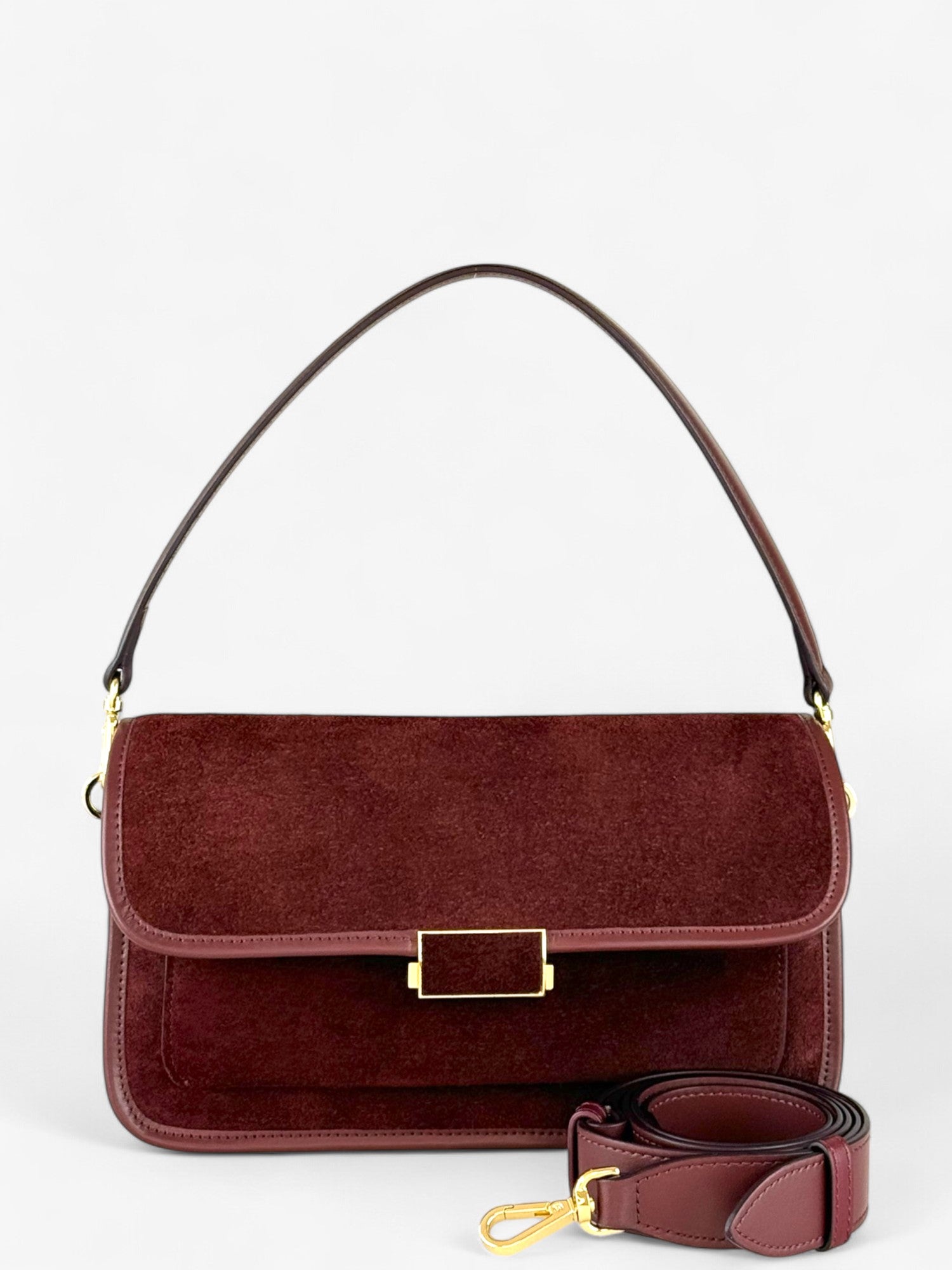 Borsa Baguette Bordeaux Velour