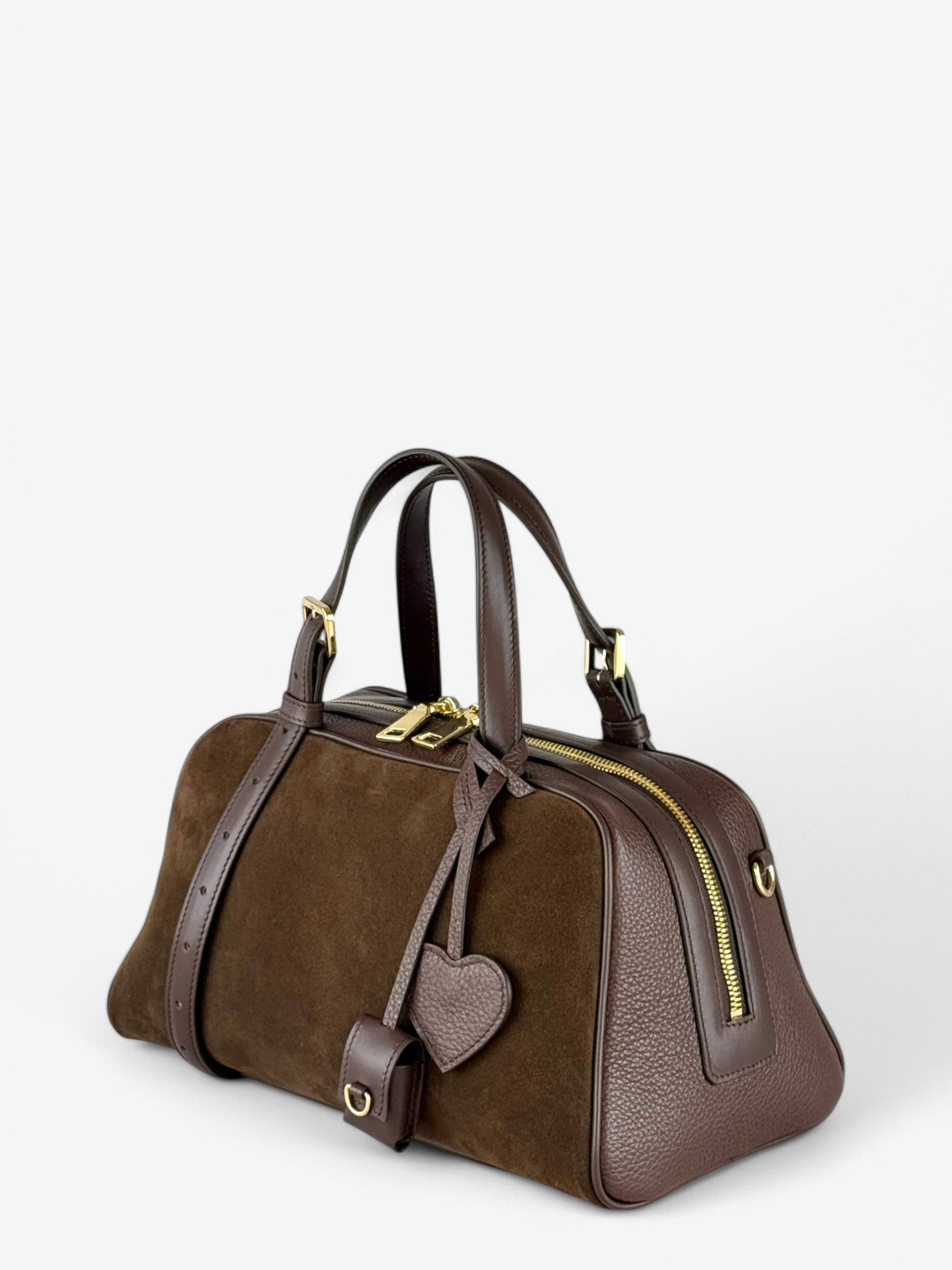 Geantă Jaqueline M Velour Ciocolate