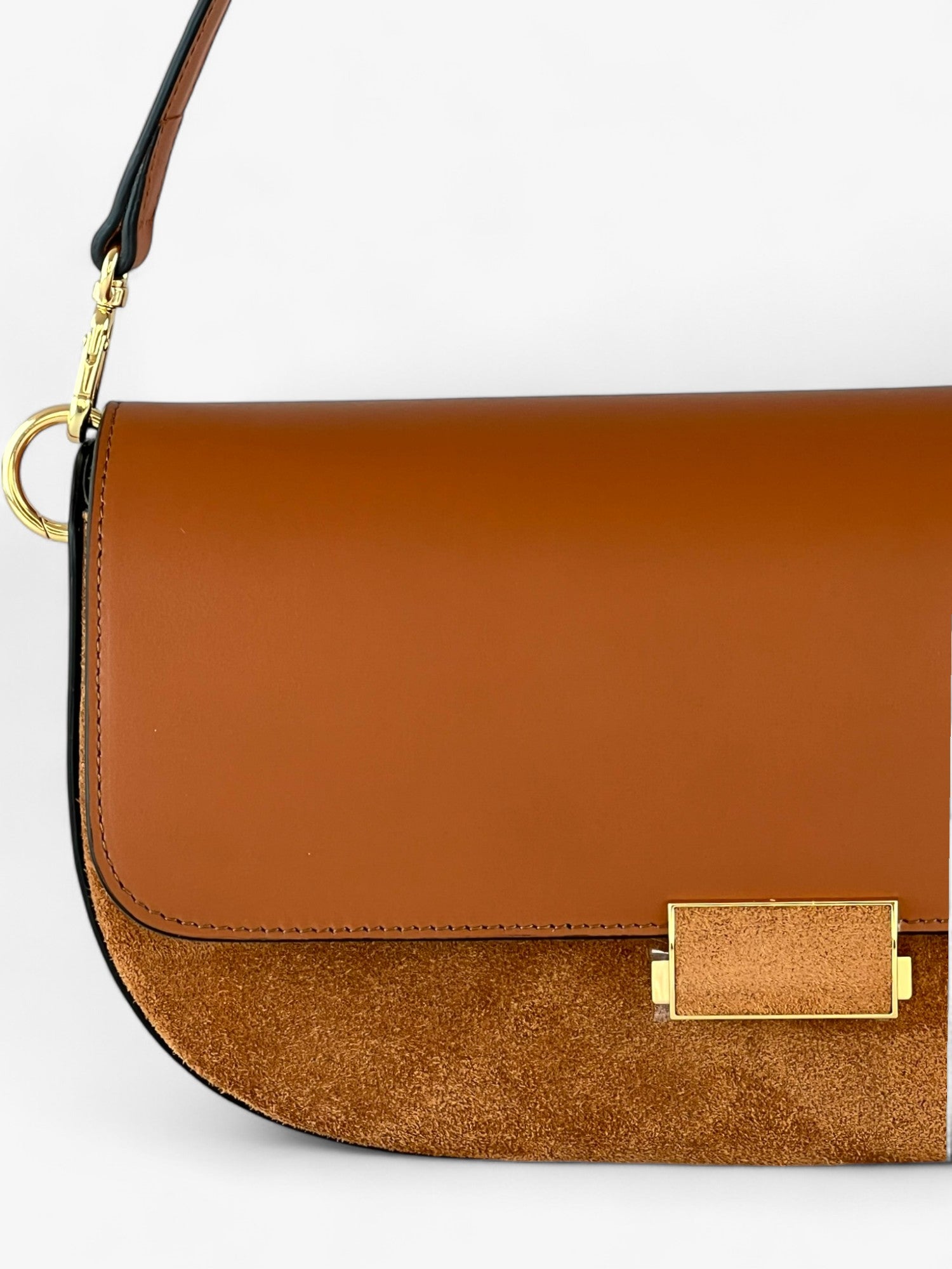 Luna Velour Cognac Bag