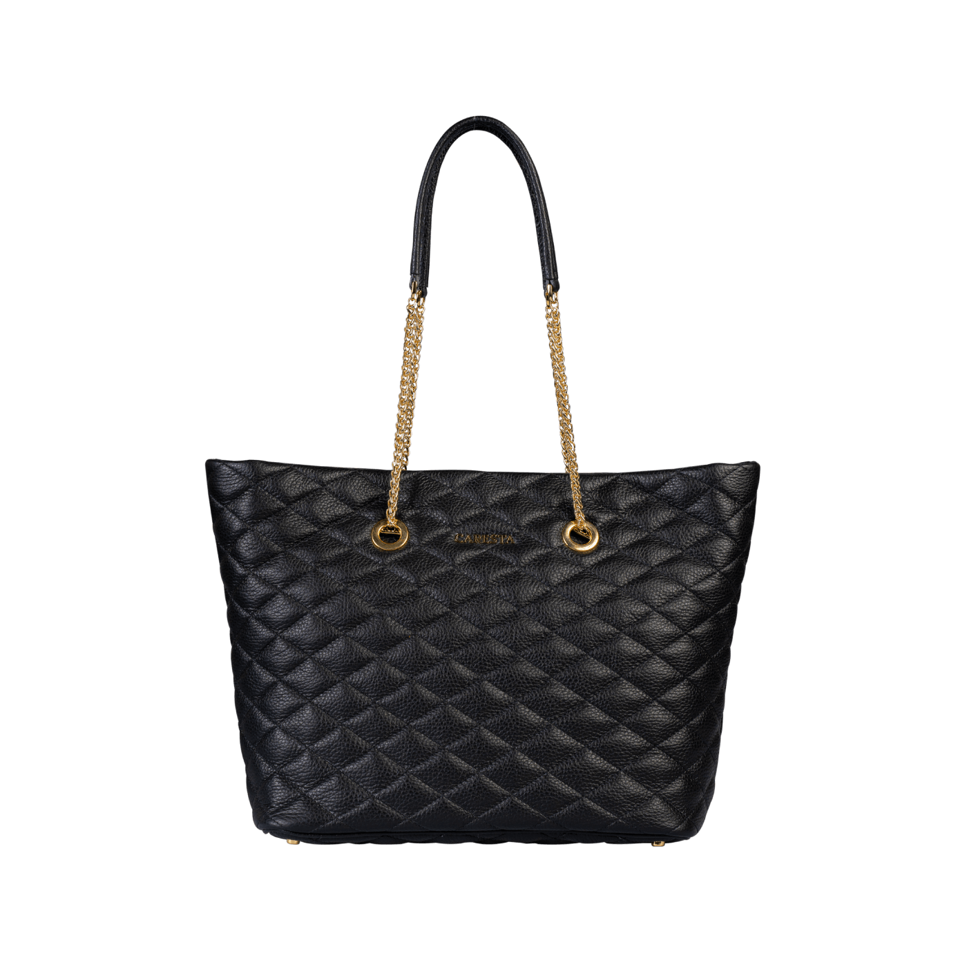 Geantă Andreea Black SS24 Materiale Exterior: Piele de vițel, aspect matlasat Interior: Căptușeală din material textil Mâner și Curea Mâner: De umăr cu lanț din metal și piele Compartimentare Un compartiment principal Un buzunar cu fermoar și un buzunar p