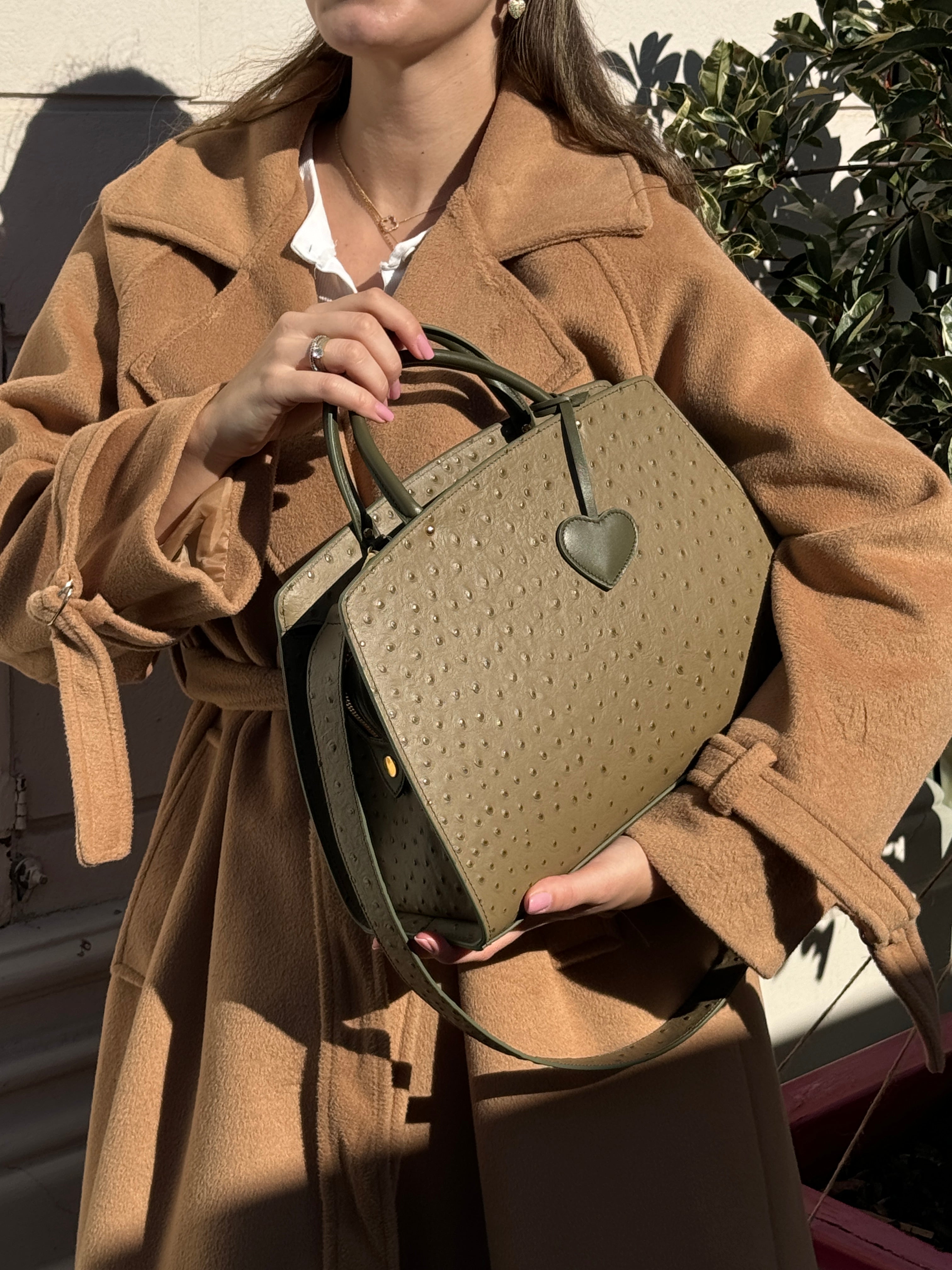 Borsa Ami M Ostrich Olive