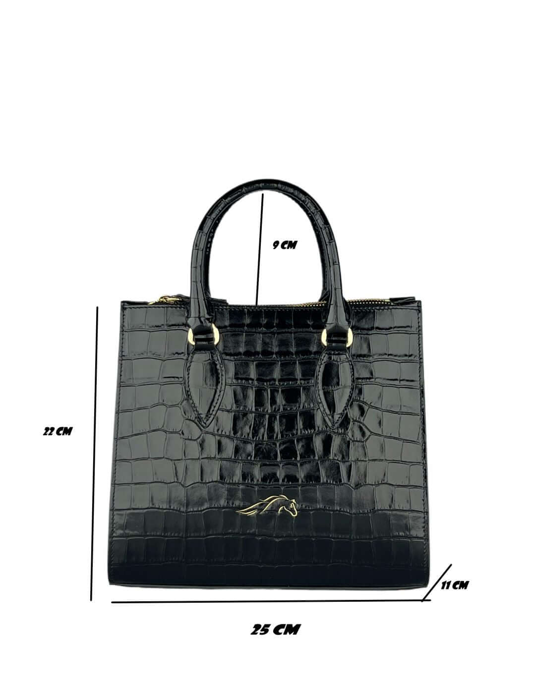 Geantă Seline M Black Croco SS24 Material exteriorPiele de vițel Material interiorCăptușeală din material textil ManerModelul este dotat cu mâner și tracollă reglabilă/detașabilă. CompartimentUn compartiment central unic, 2 compartimente laterale cu fermo