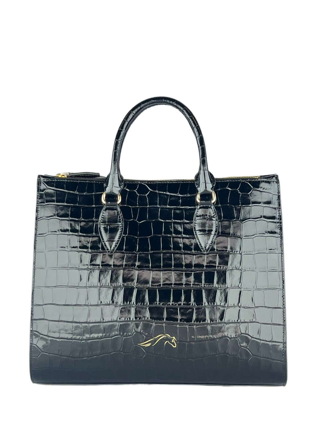 Geantă Seline L Black Croco SS24 Material exteriorPiele de vițel Material interiorCăptușeală din material textil ManerModelul este dotat cu mâner și tracollă reglabilă/detașabilă. CompartimentCompartiment central unic, 2 compartimente laterale cu fermoar