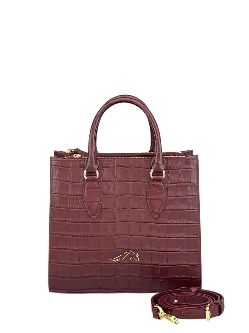 Geantă Seline M Bordeaux Croco SS24 Material exteriorPiele de vițel Material interiorCăptușeală din material textil ManerModelul este dotat cu mâner și tracollă reglabilă/detașabilă. CompartimentUn compartiment central unic, 2 compartimente laterale cu fe